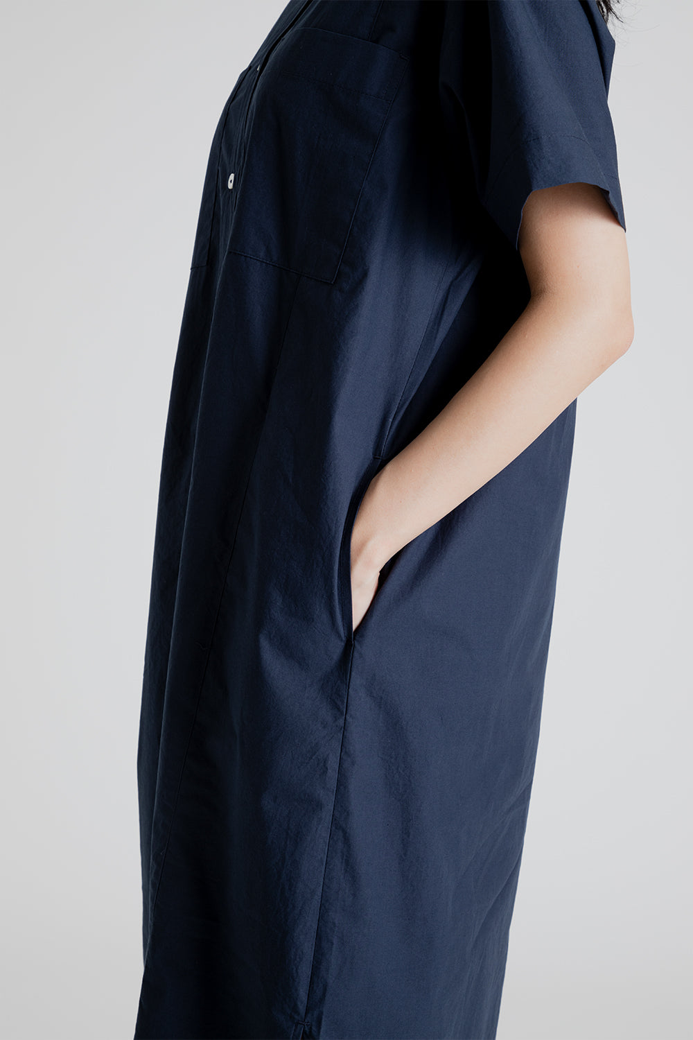 Uniform Bridge Women's Two Pocket One Piece Shirt in Navy