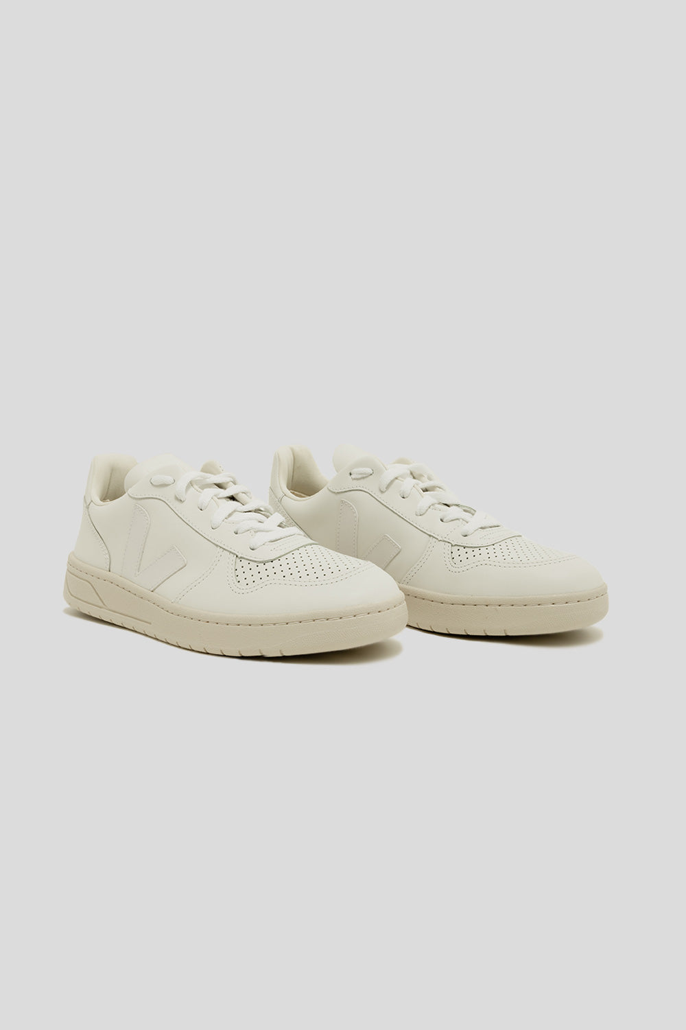 Veja Women's V-10 Leather Shoe in White/White