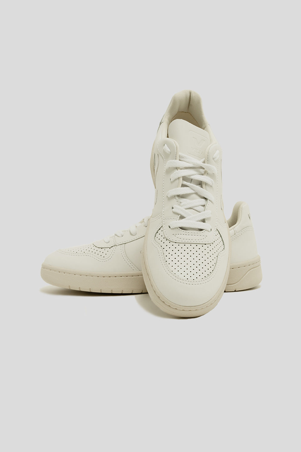 Veja Women's V-10 Leather Shoe in White/White