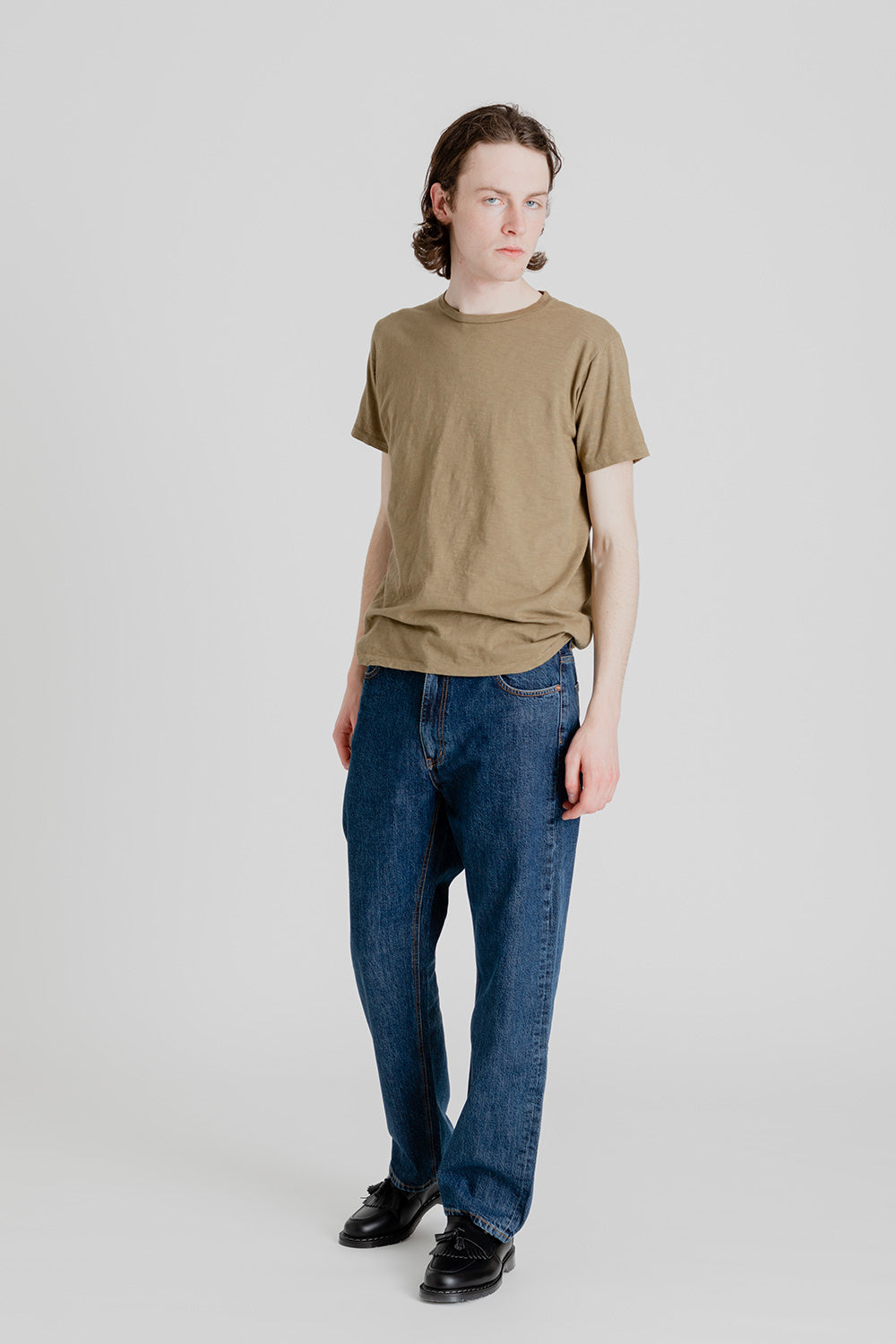 Velva Sheen Rolled Regular Short Sleeve Tee in Olive