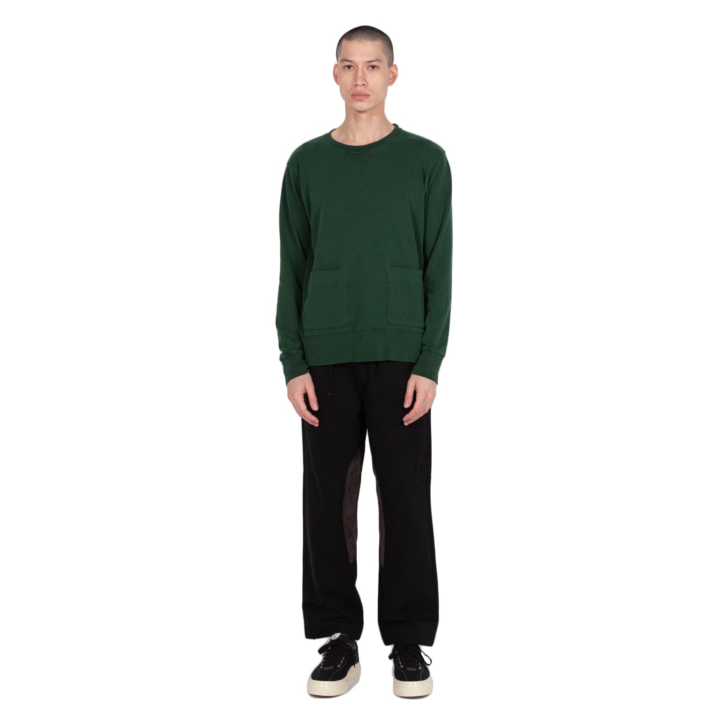 velva sheen heavy pigment crewneck sweatshirt green sweater