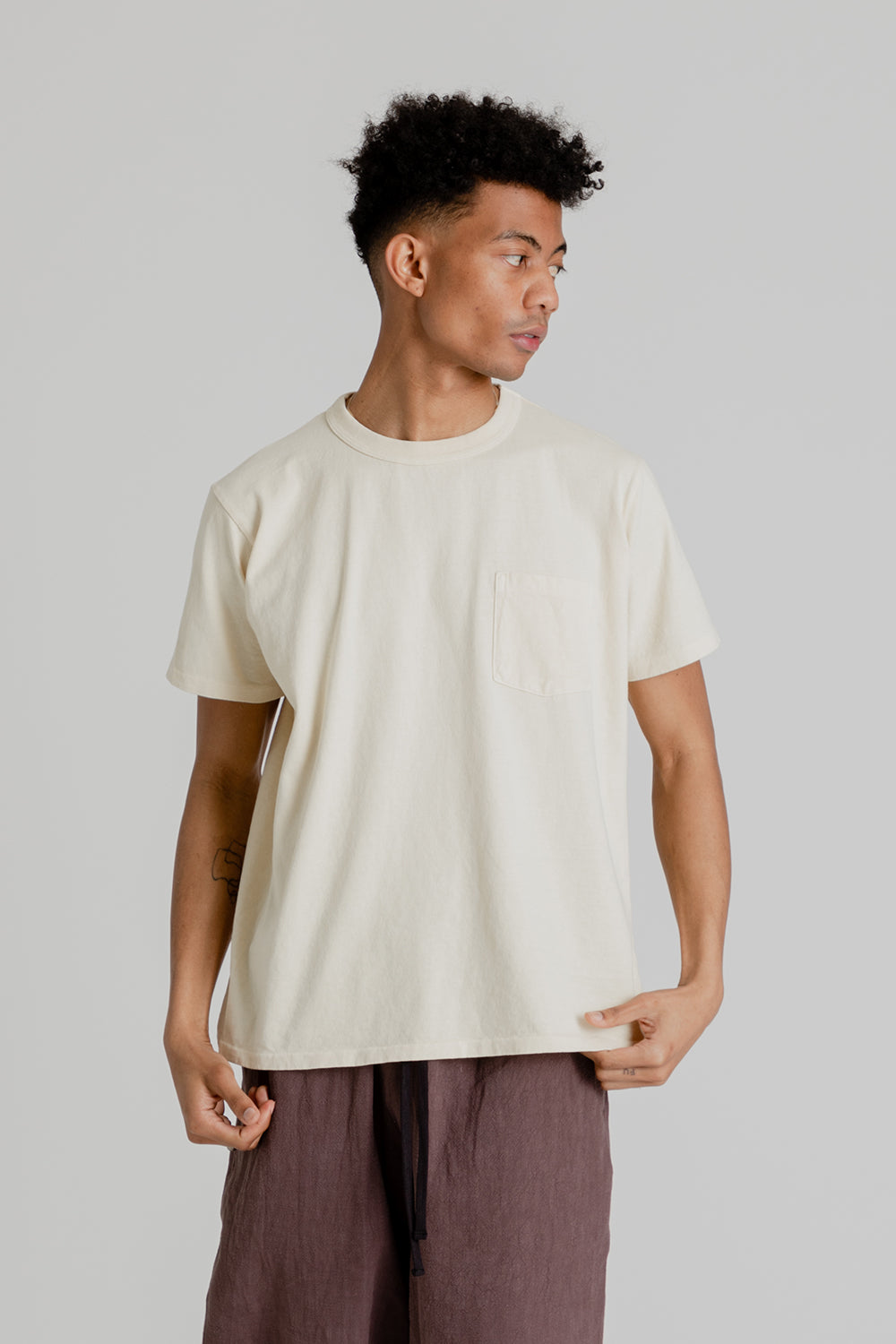 Velva Sheen Pigment Dyed Pocket Tee in Lemonade