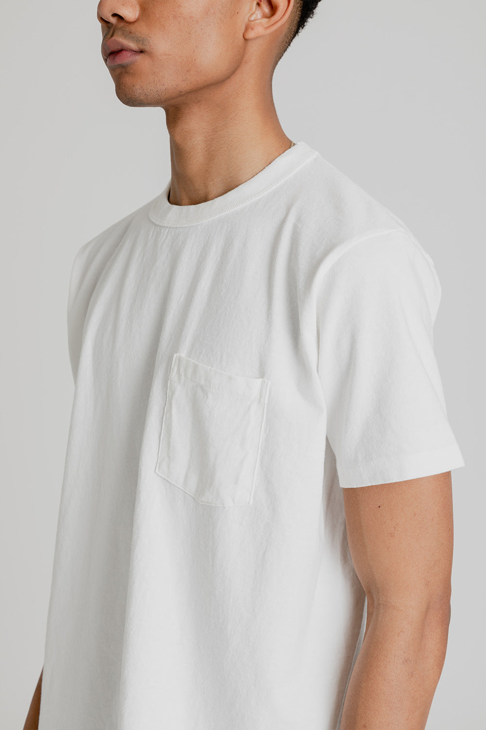 Velva Sheen Pigment Dyed Pocket Tee in Off White