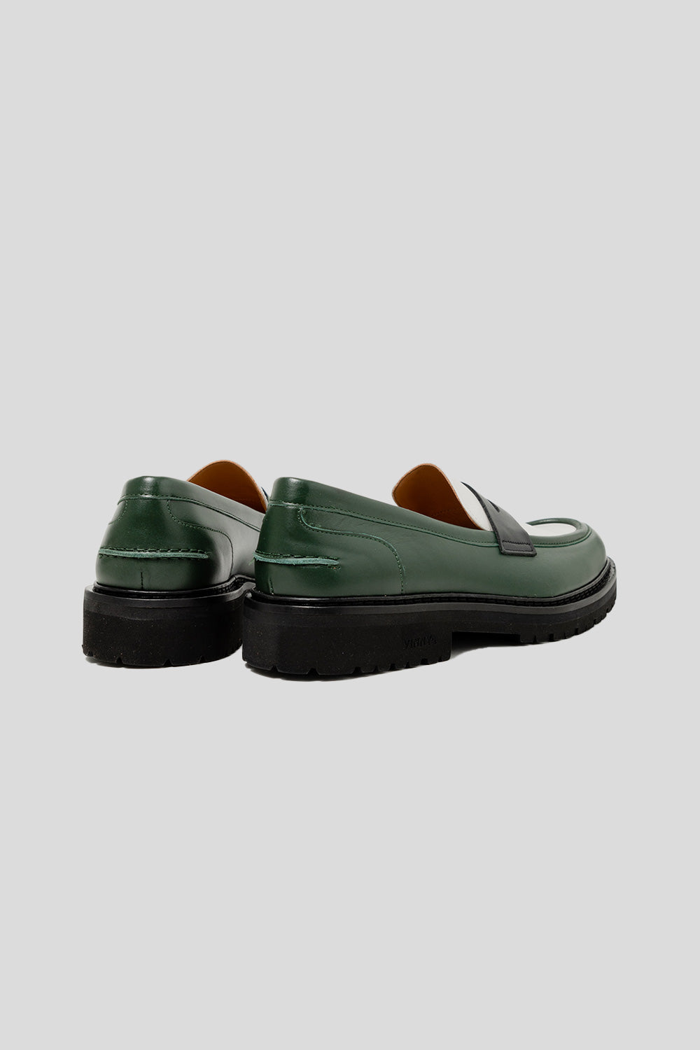 Vinny's Richee Penny Loafer in Green / White / Black
