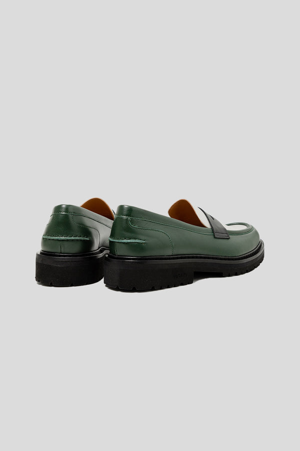 Richee Penny Loafer - Green/White/Black