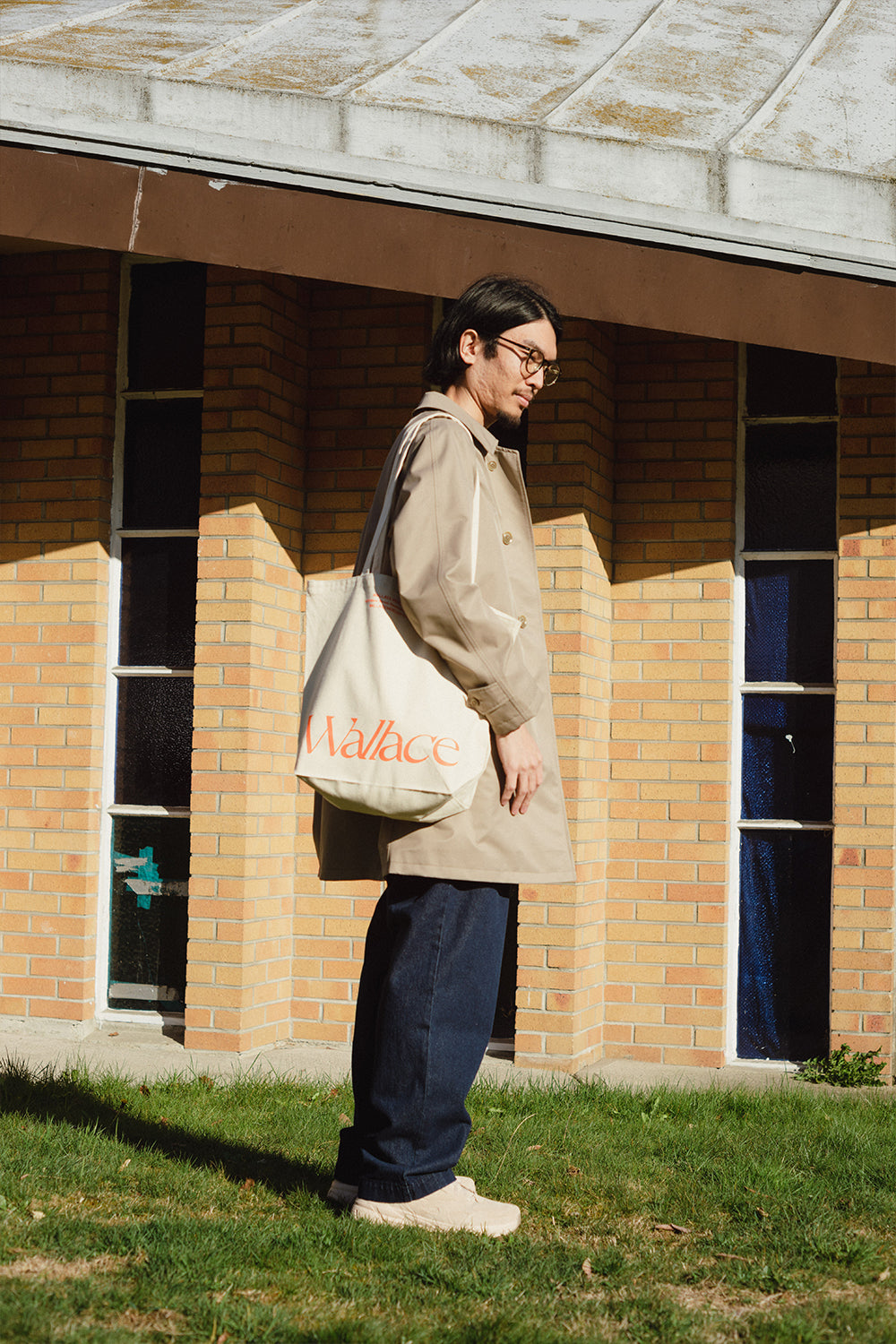 Wallace Tote bag in Natural / Orange