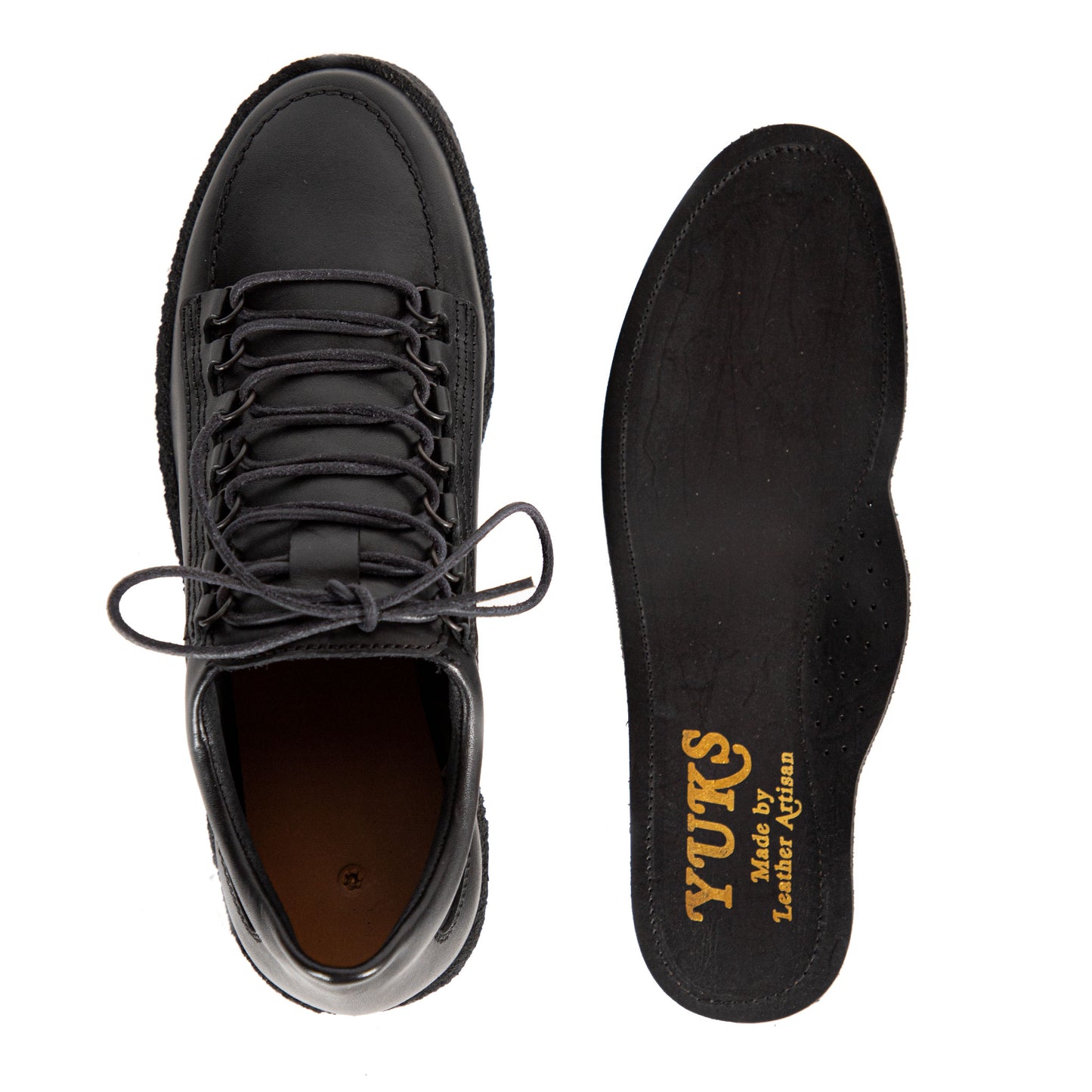 yuketen type 5 with mudguard in black leather