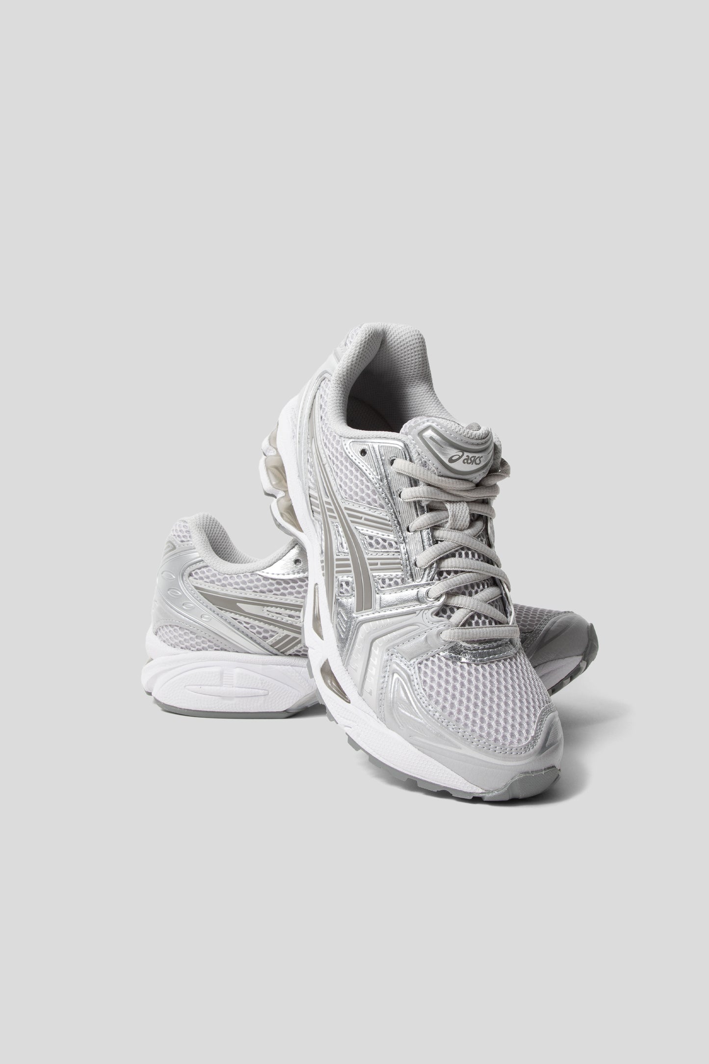 Asics Gel-Kayano 14 Shoes in Cloud Grey and Clay Grey