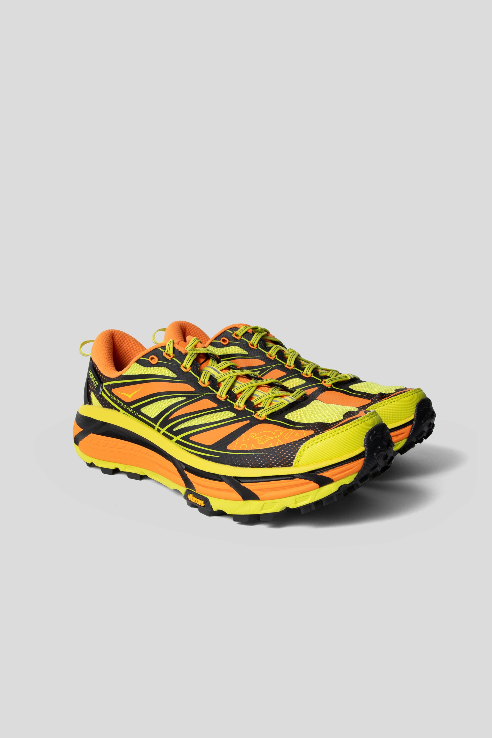 Hoka All Gender Mafate Speed 2 in Electric Tangerine/Hoka Citrus