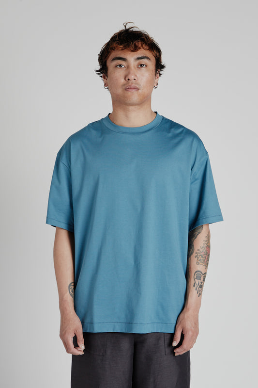 SUVIN 60/2 Oversized T-Shirt - Blue Gray