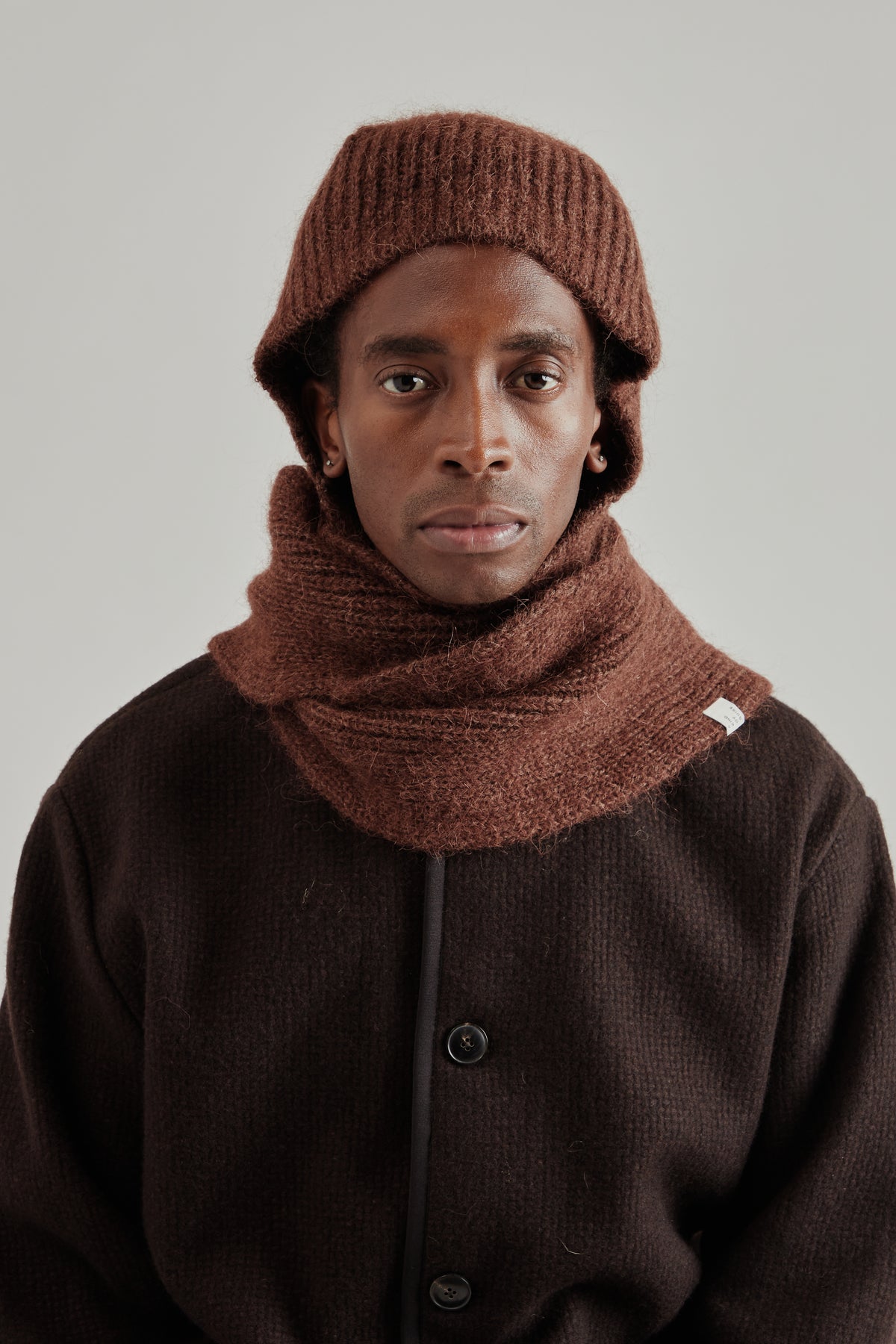 Bisa Hooded Scarf - Chocolate Brown