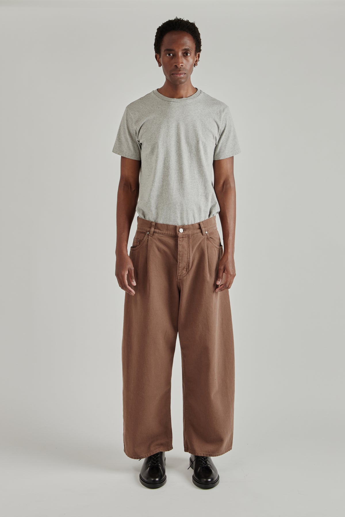 Duma Pleated Pants - Washed Brown Twill