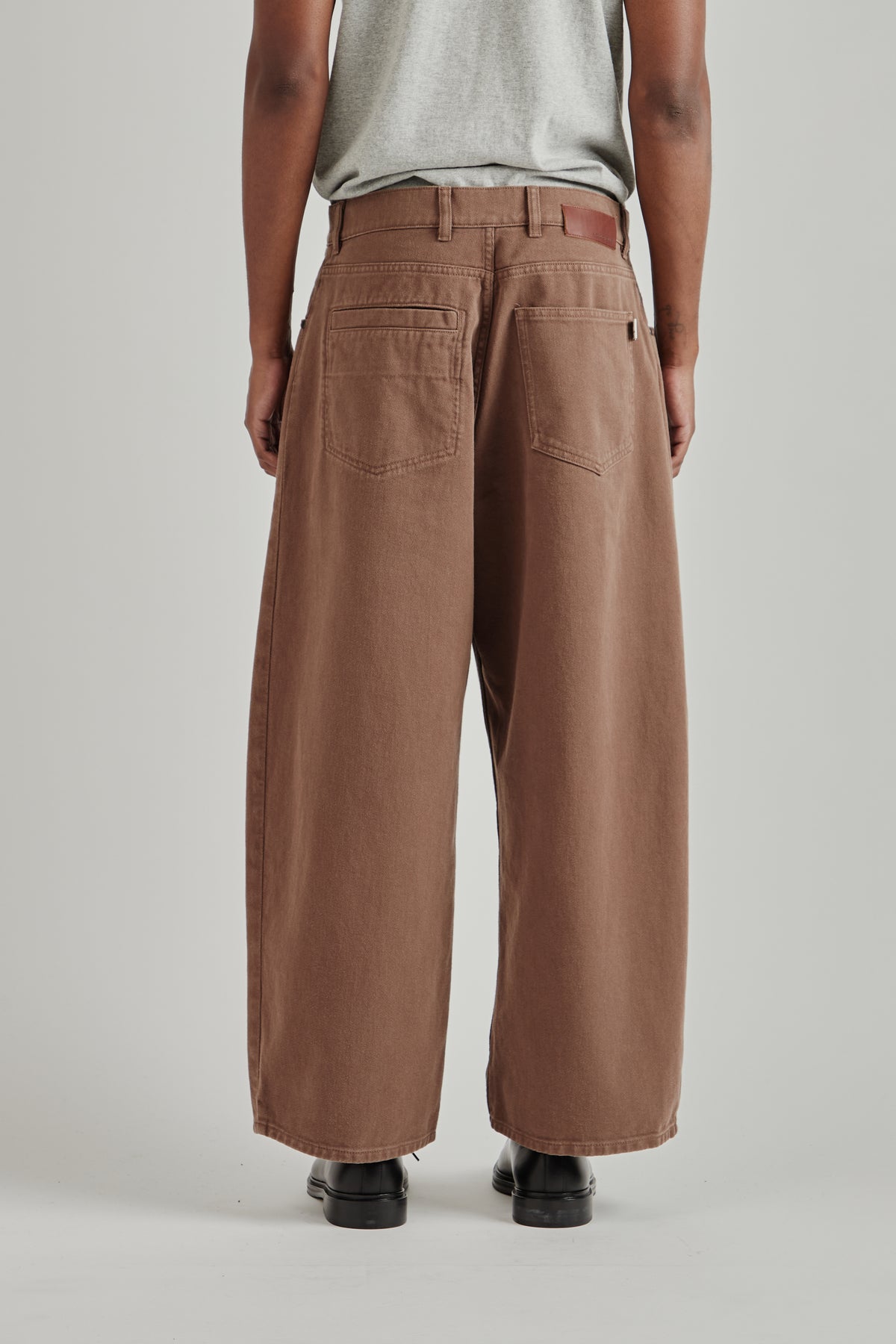 Duma Pleated Pants - Washed Brown Twill