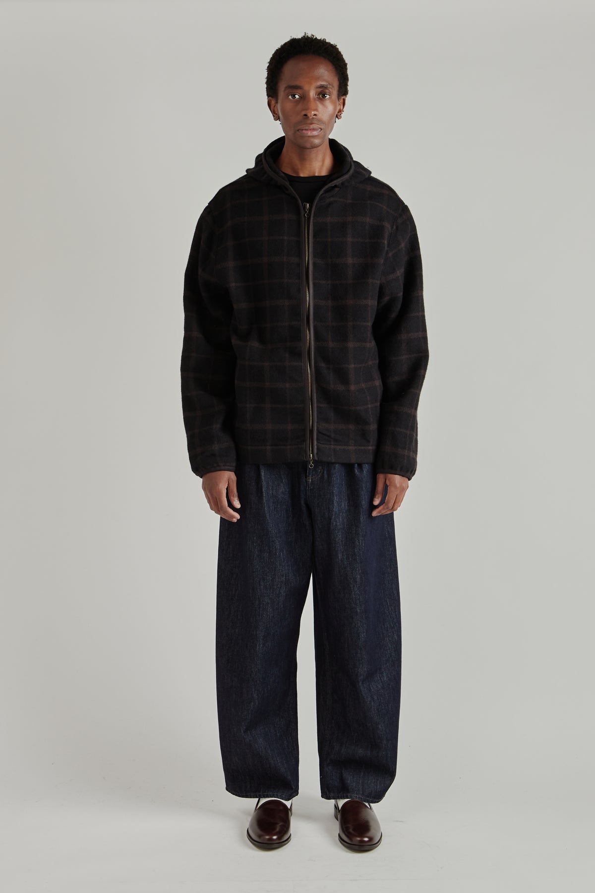 A Kind Of Guise FW26 Erro Wool Hoodie Black Check0223