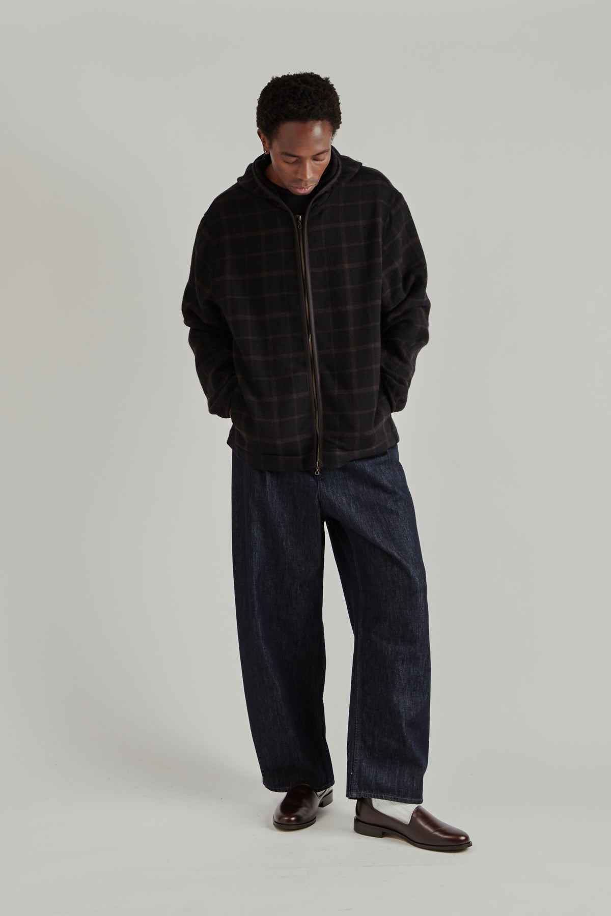 A Kind Of Guise FW26 Erro Wool Hoodie Black Check0241