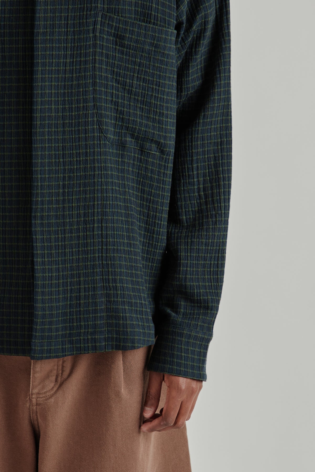 Rumba Shirt - Navy Green Stripe