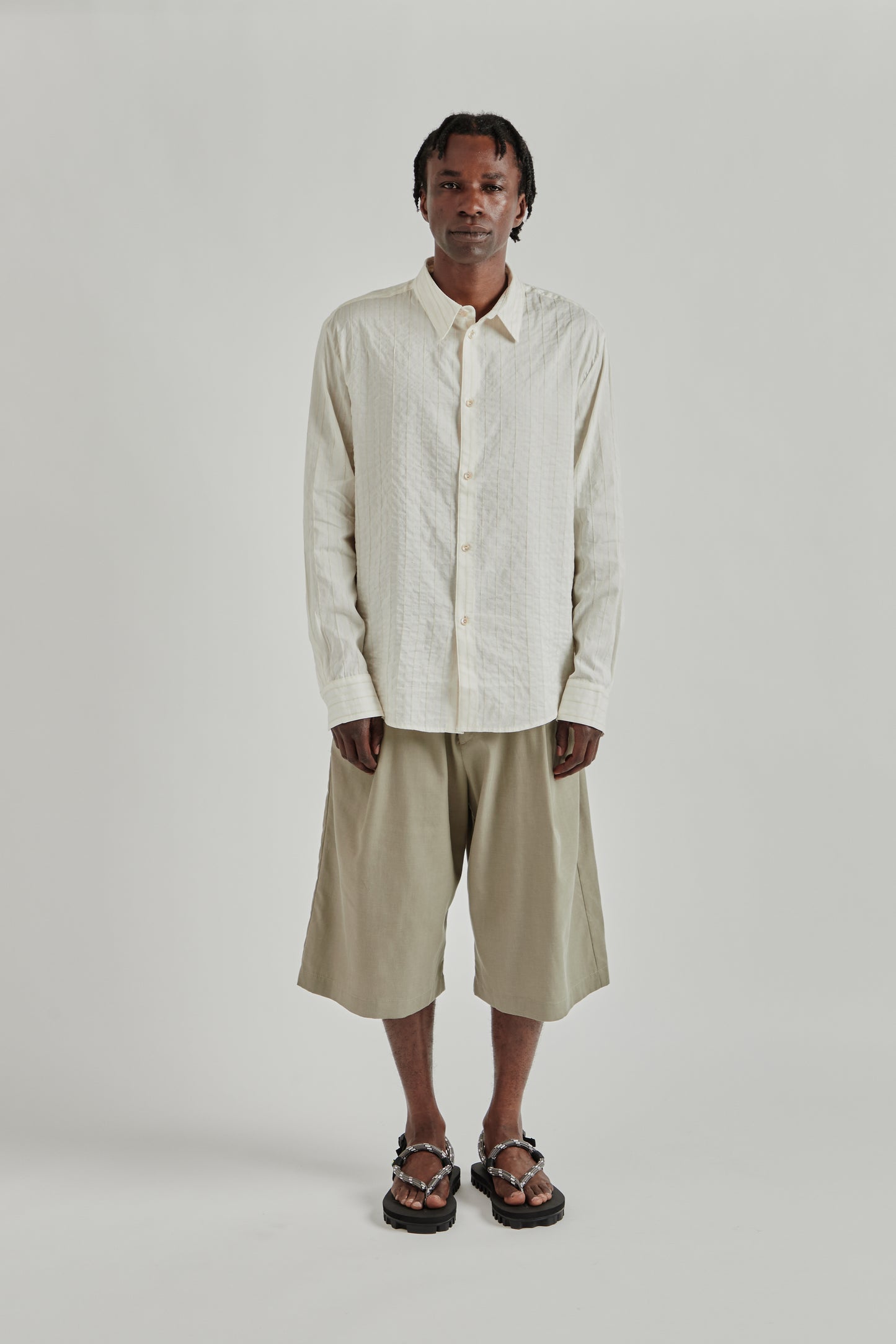 A Kind Of Guise SS26 Fulvio Shirt structured natural stripe0877