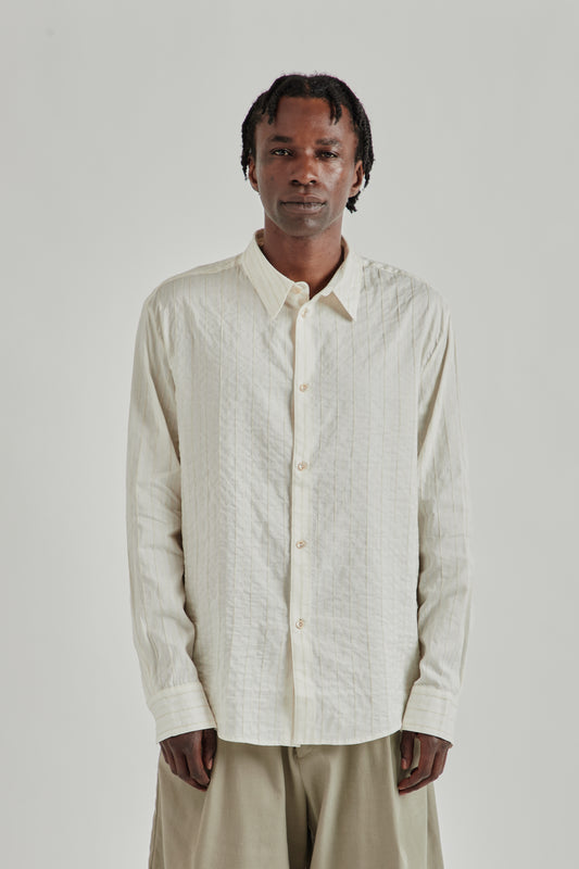 Fulvio Shirt - Structured Natural Stripes