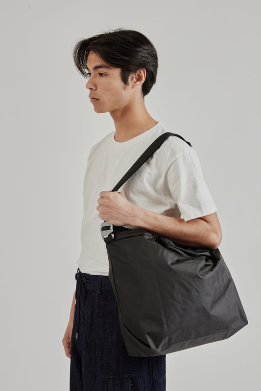 Adsum SS25 Classic Zip Tote Nylon Black Herringbone 2