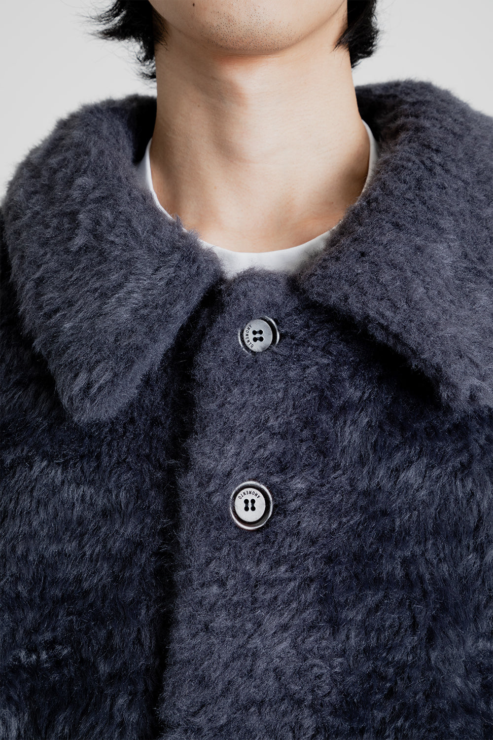 Amomento Fur Mid Coat in Charcoal