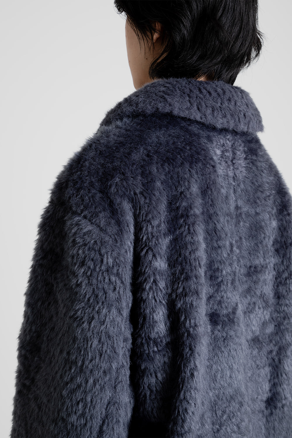 Amomento Fur Mid Coat in Charcoal