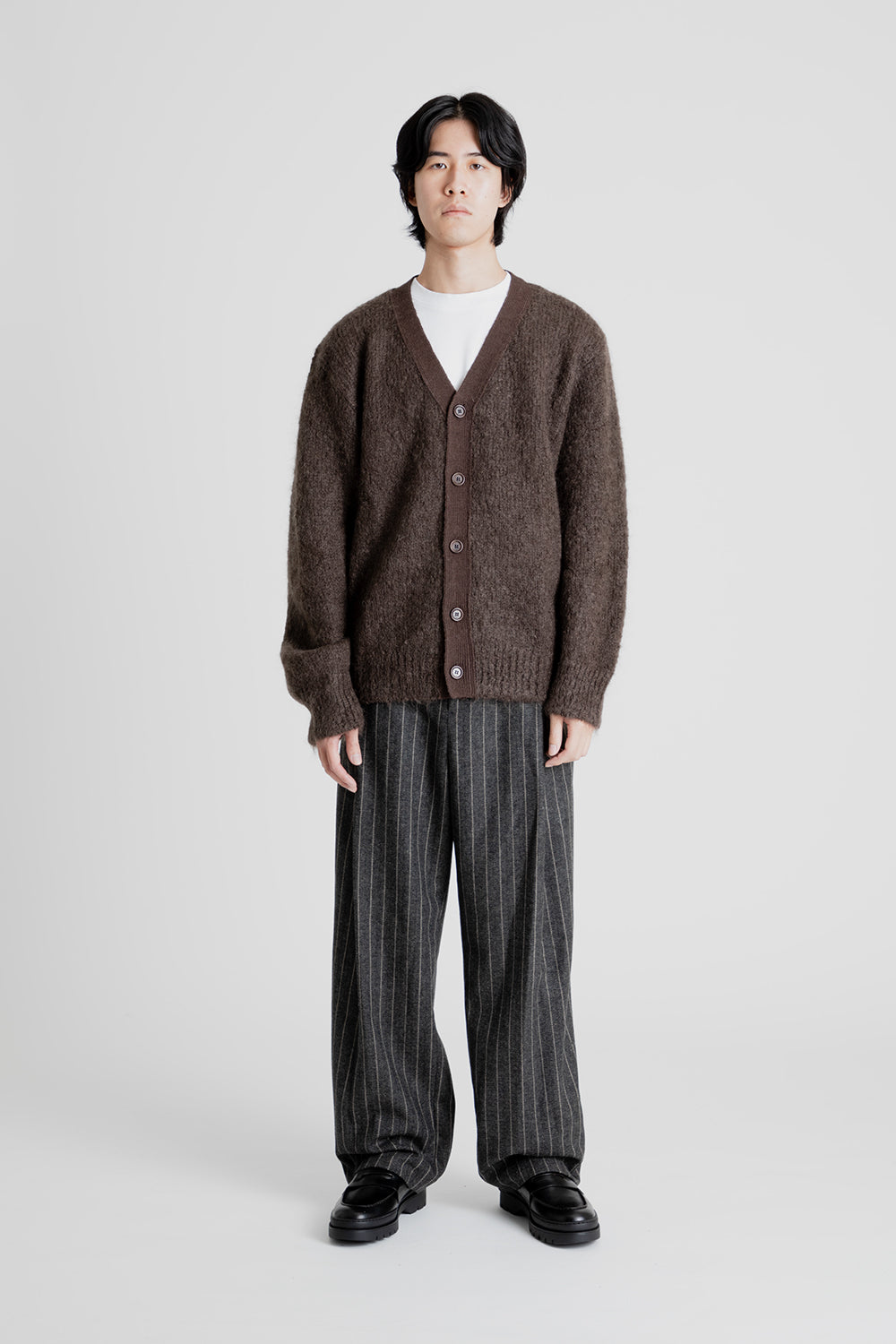 Amomento Wool Stripes Martin Pants in Grey