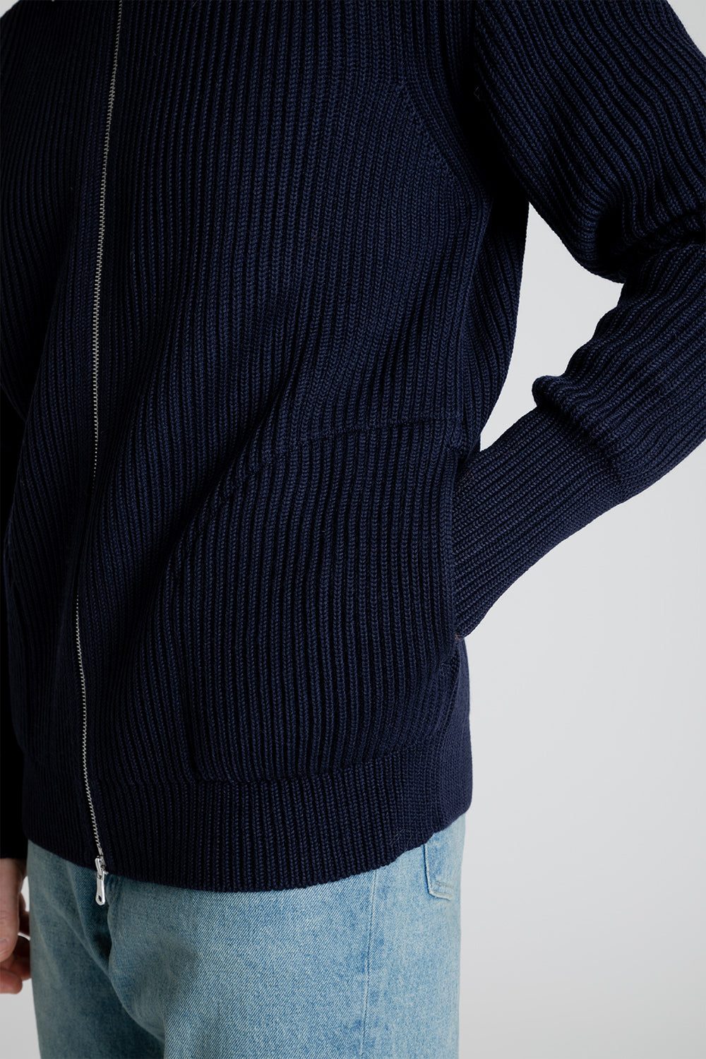 Andersen Andersen Navy Full-Zip with Pockets in Navy Blue
