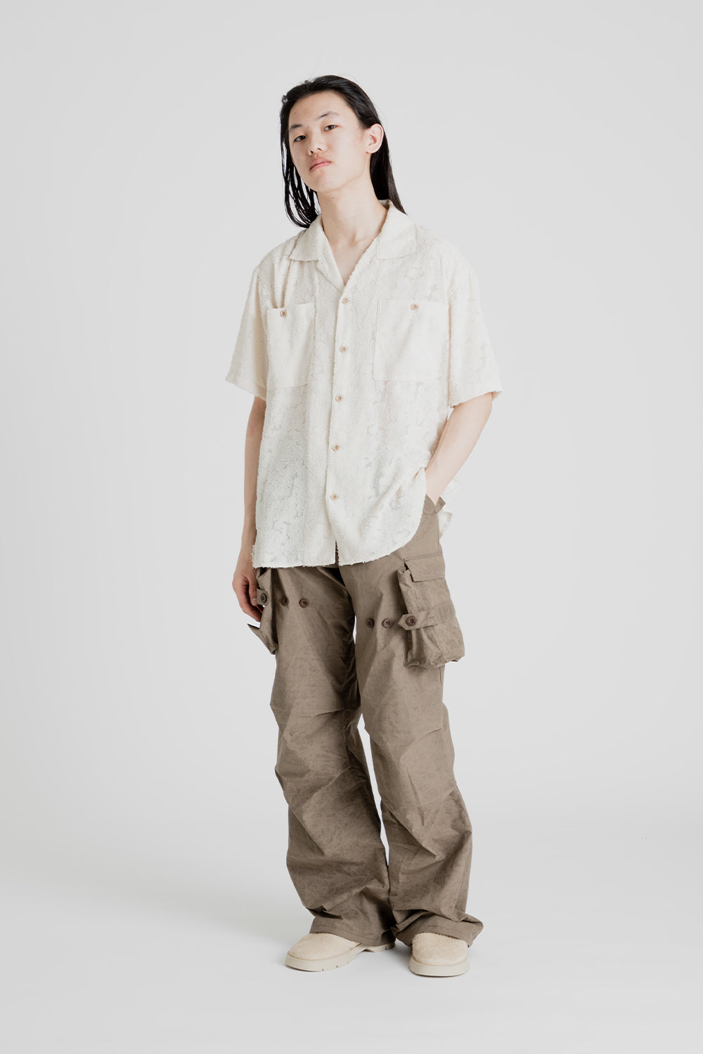 Andersson Bell Fantini Crack Cargo Pants in Khaki