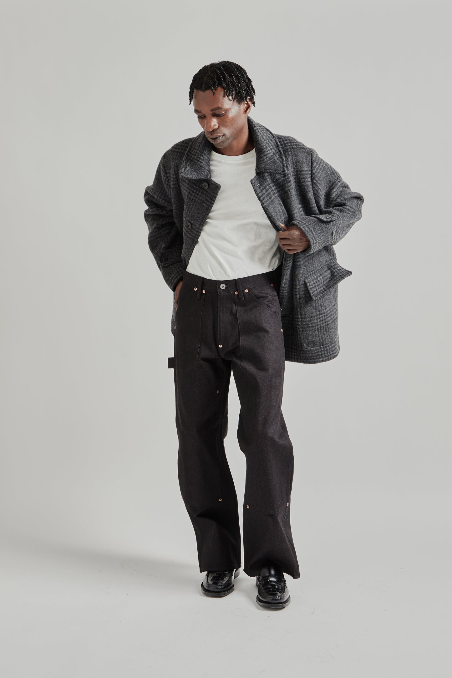 Another Aspect FW25 Another Coat 1.0 Grey Black Tartan 11