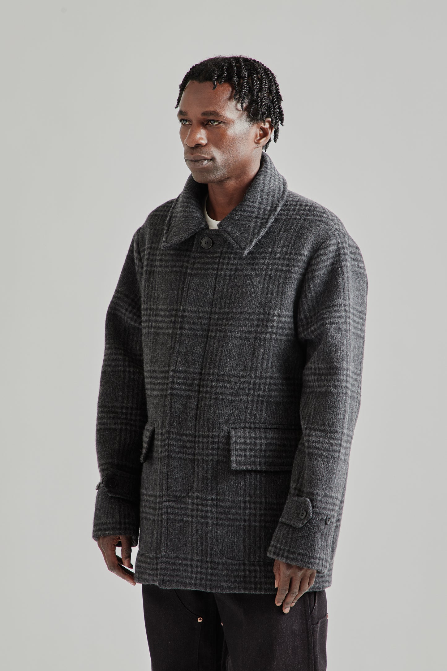 Another Aspect FW25 Another Coat 1.0 Grey Black Tartan 3