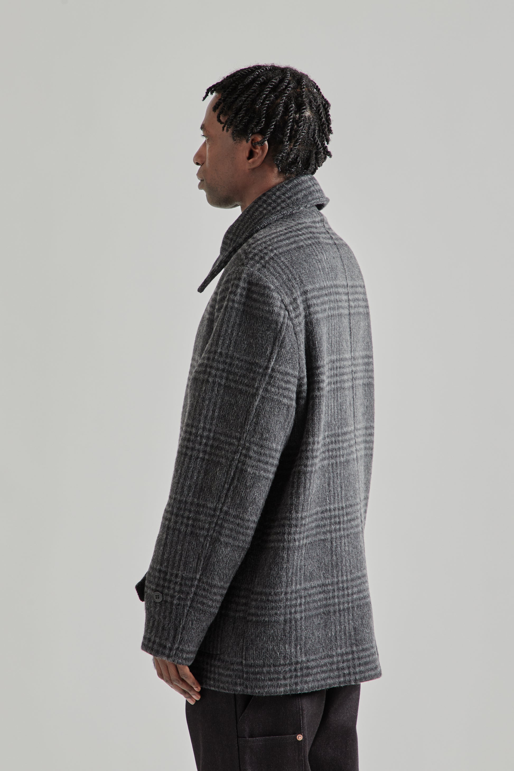 Another Aspect FW25 Another Coat 1.0 Grey Black Tartan 4