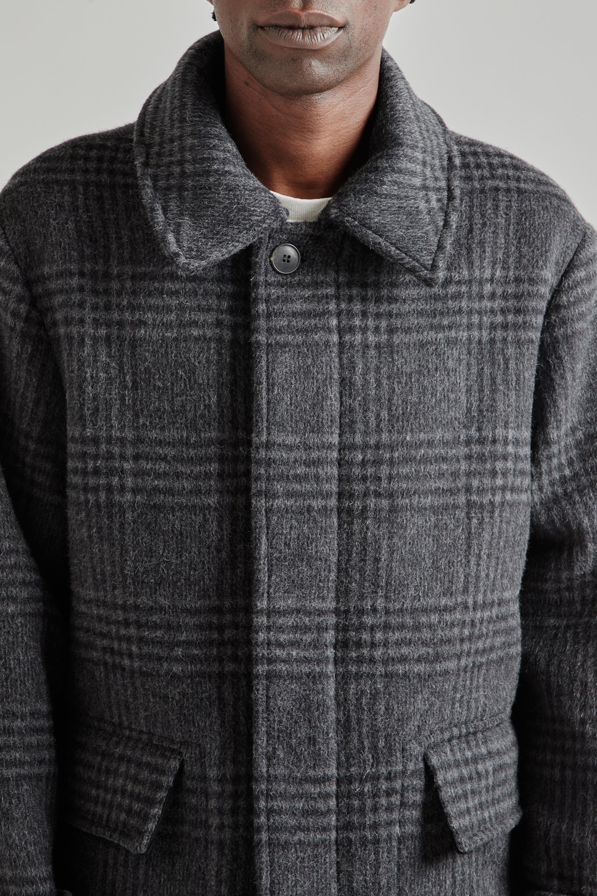 Another Aspect FW25 Another Coat 1.0 Grey Black Tartan 6