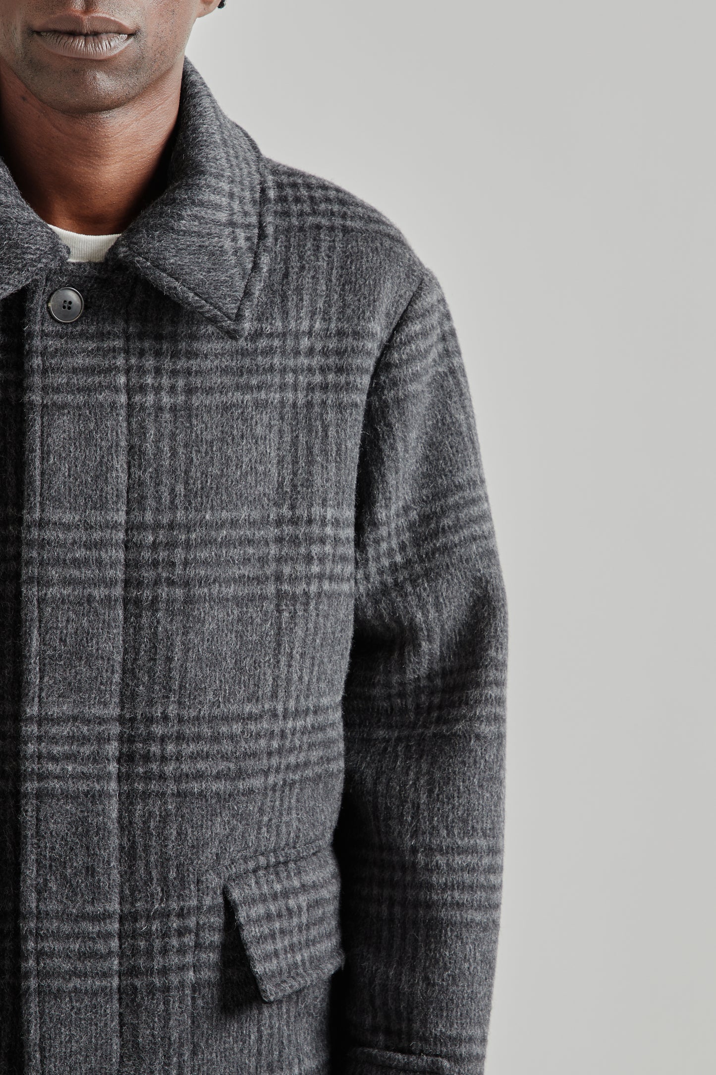 Another Aspect FW25 Another Coat 1.0 Grey Black Tartan 7