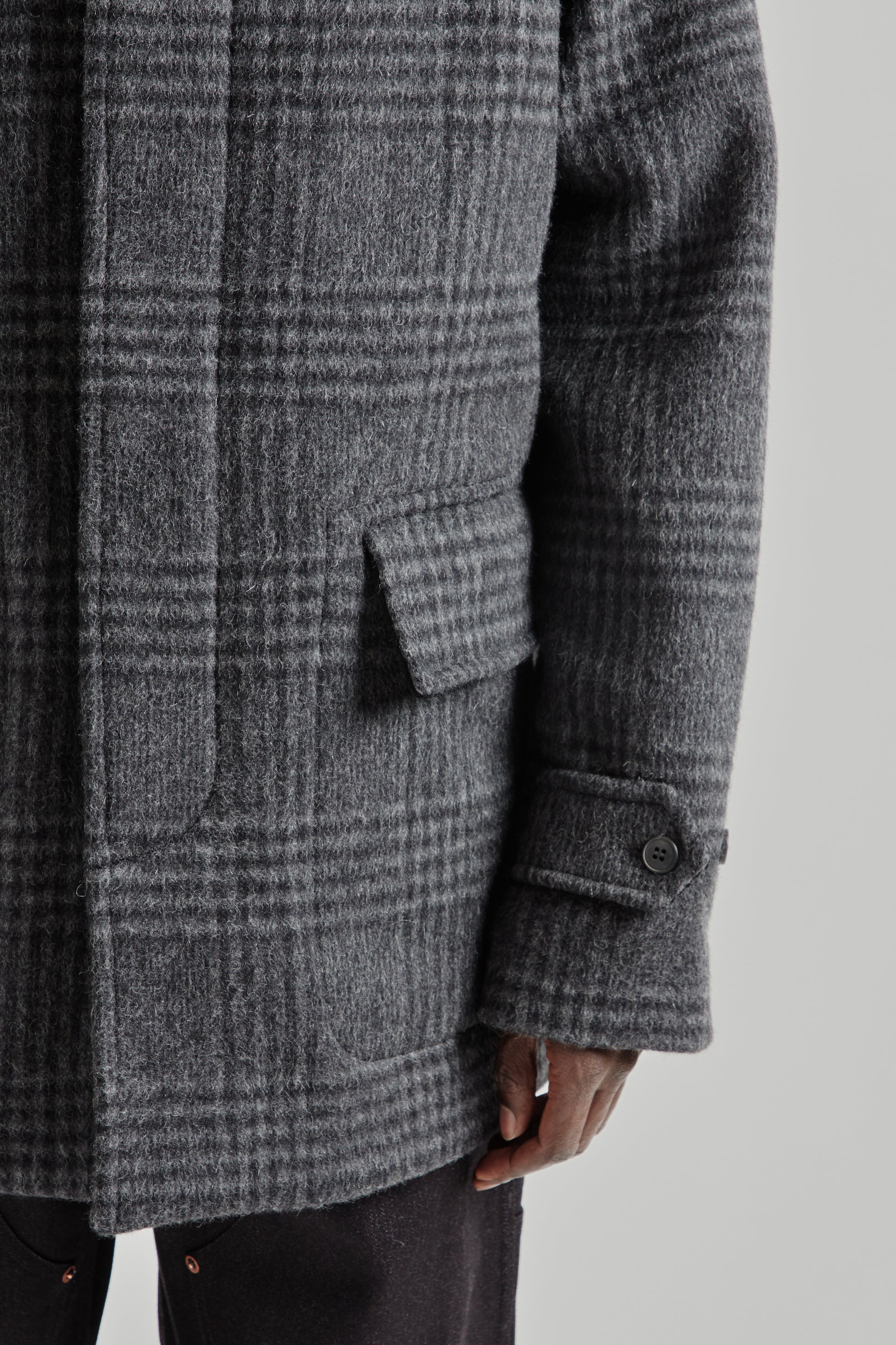 Another Aspect FW25 Another Coat 1.0 Grey Black Tartan 8