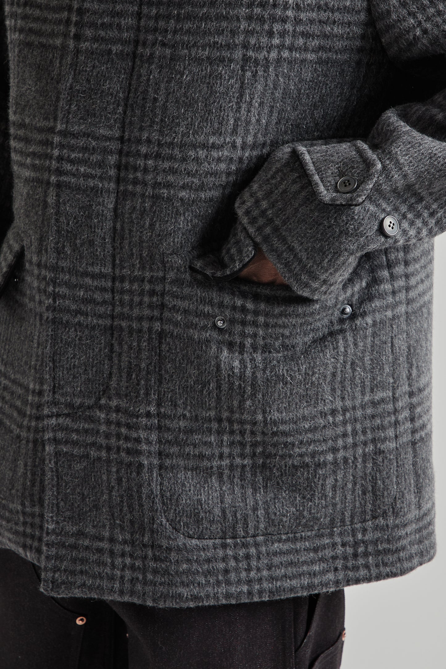 Another Aspect FW25 Another Coat 1.0 Grey Black Tartan 9