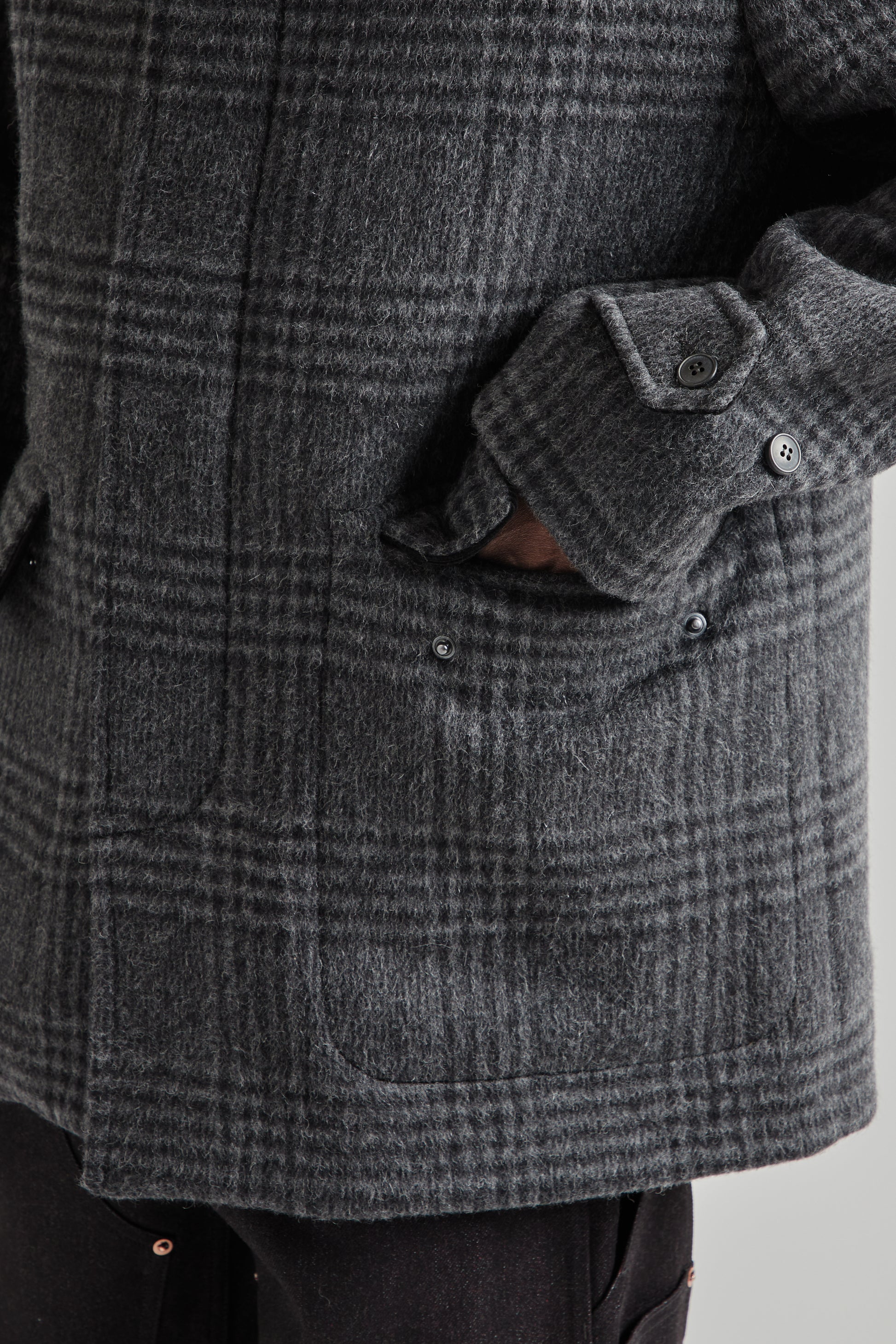 Another Aspect FW25 Another Coat 1.0 Grey Black Tartan 9
