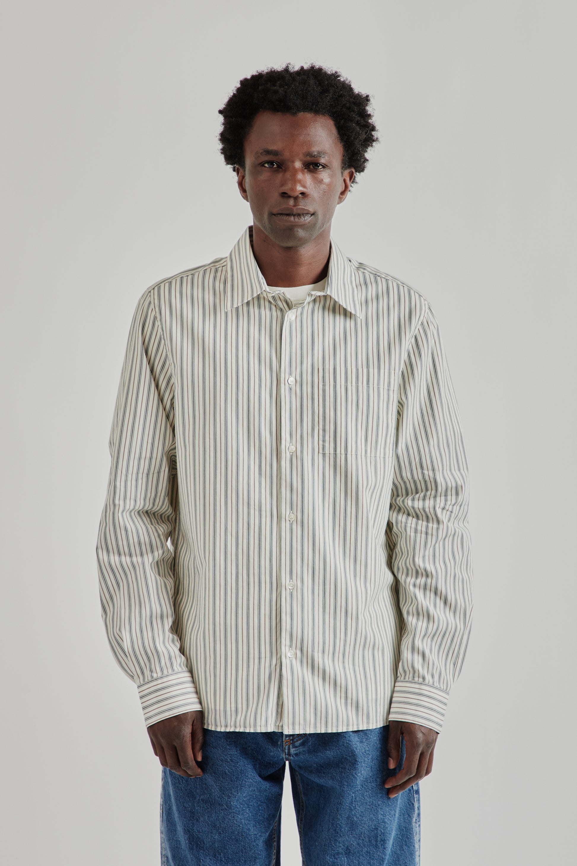 Another Aspect FW25 Another Shirt 3.0 Small Green Stripe 1