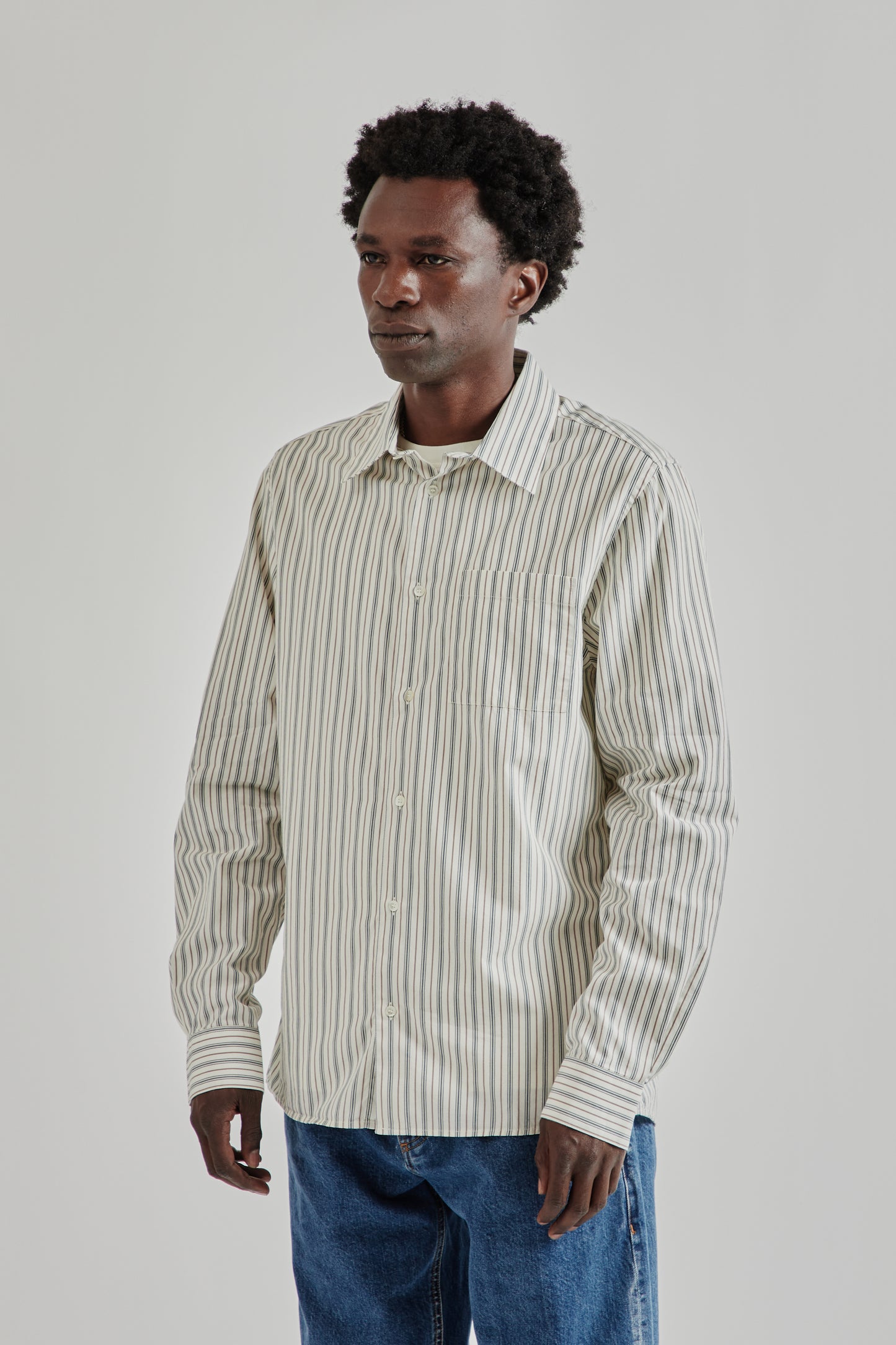 Another Aspect FW25 Another Shirt 3.0 Small Green Stripe 2