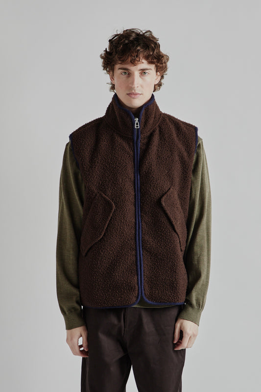 Another Aspect Fleece Vest 1.0 Brown Navy 2