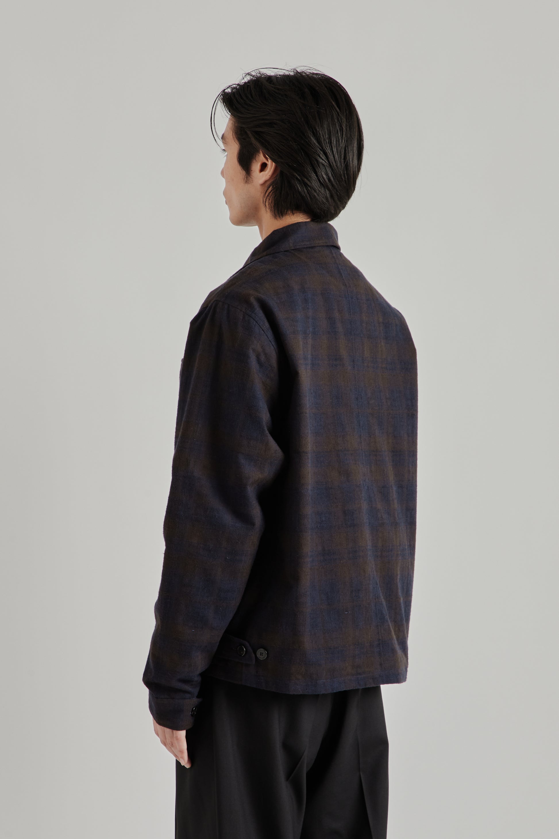 Another Aspect SS26 Another Overshirt 3.0 Navy Brown Check 2064