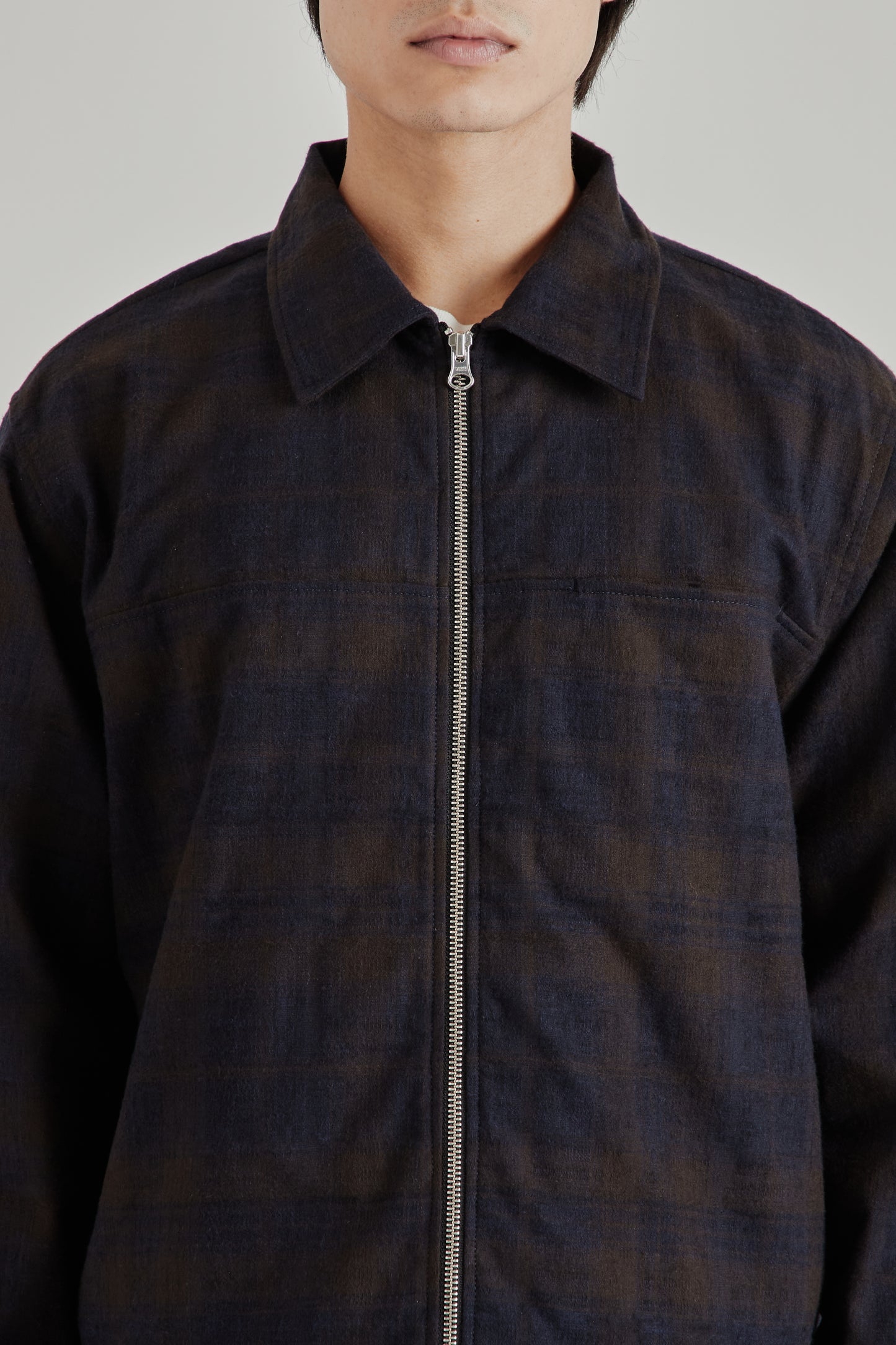 Another Aspect SS26 Another Overshirt 3.0 Navy Brown Check 2069