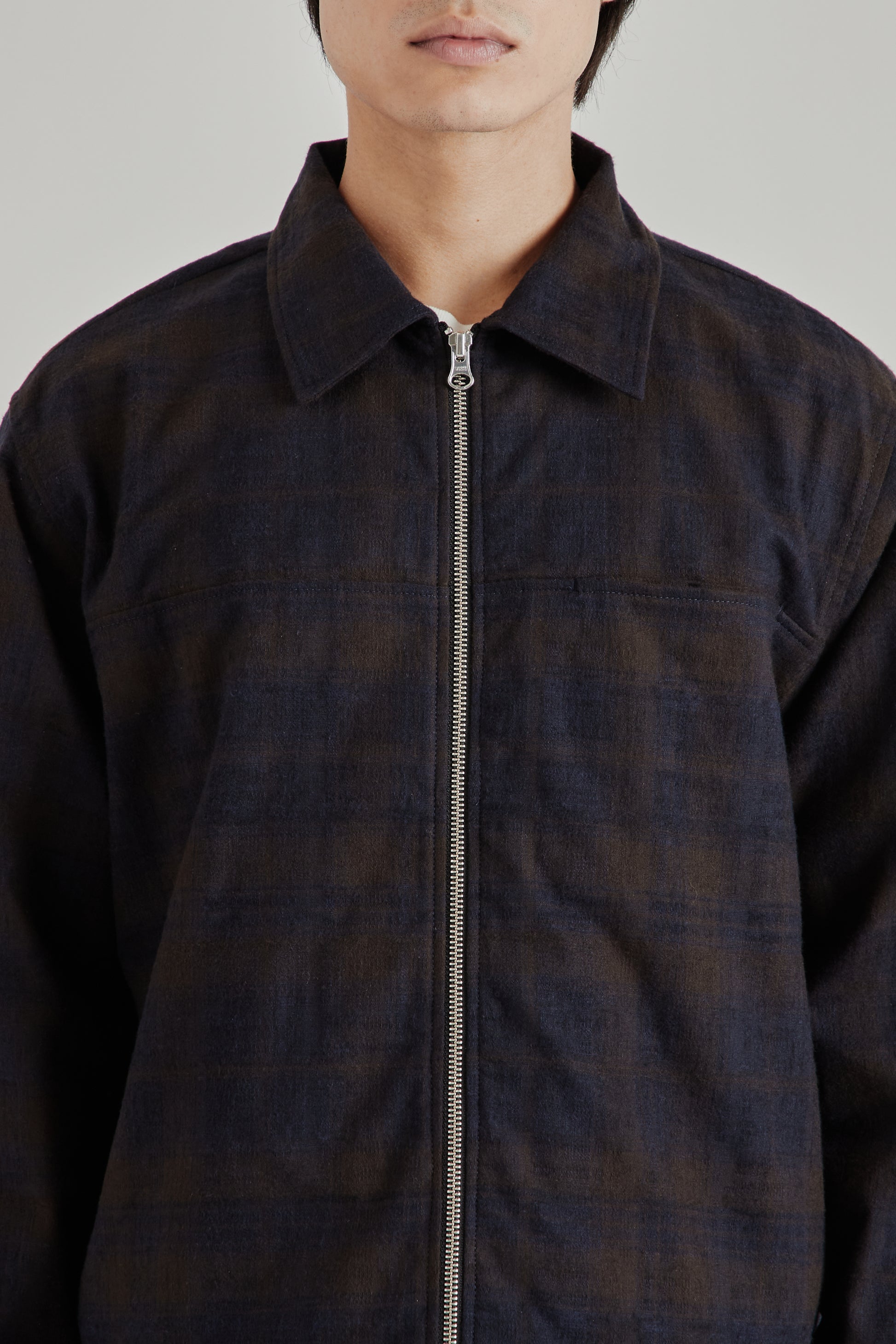 Another Aspect SS26 Another Overshirt 3.0 Navy Brown Check 2069