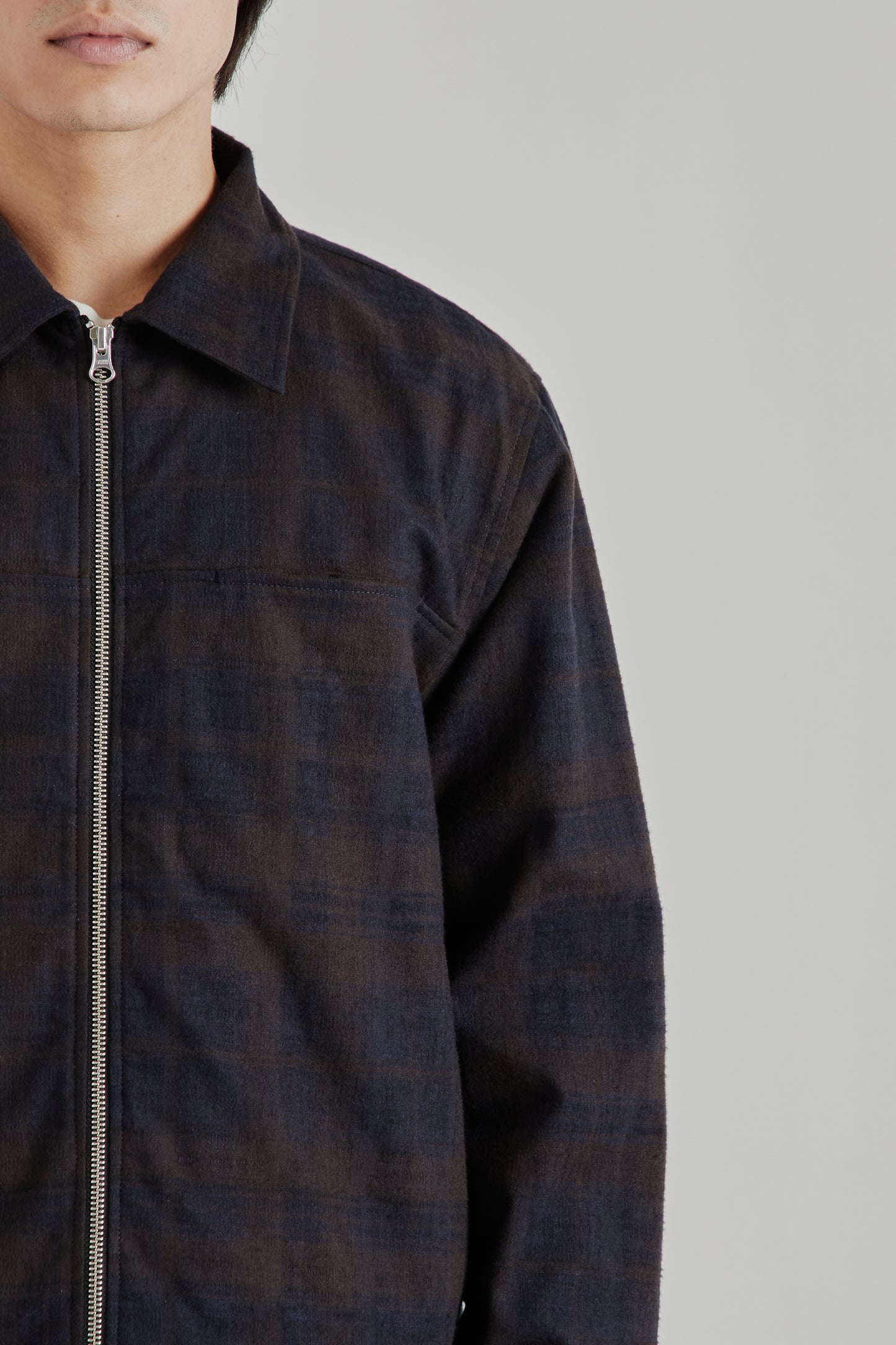 Another Aspect SS26 Another Overshirt 3.0 Navy Brown Check 2070