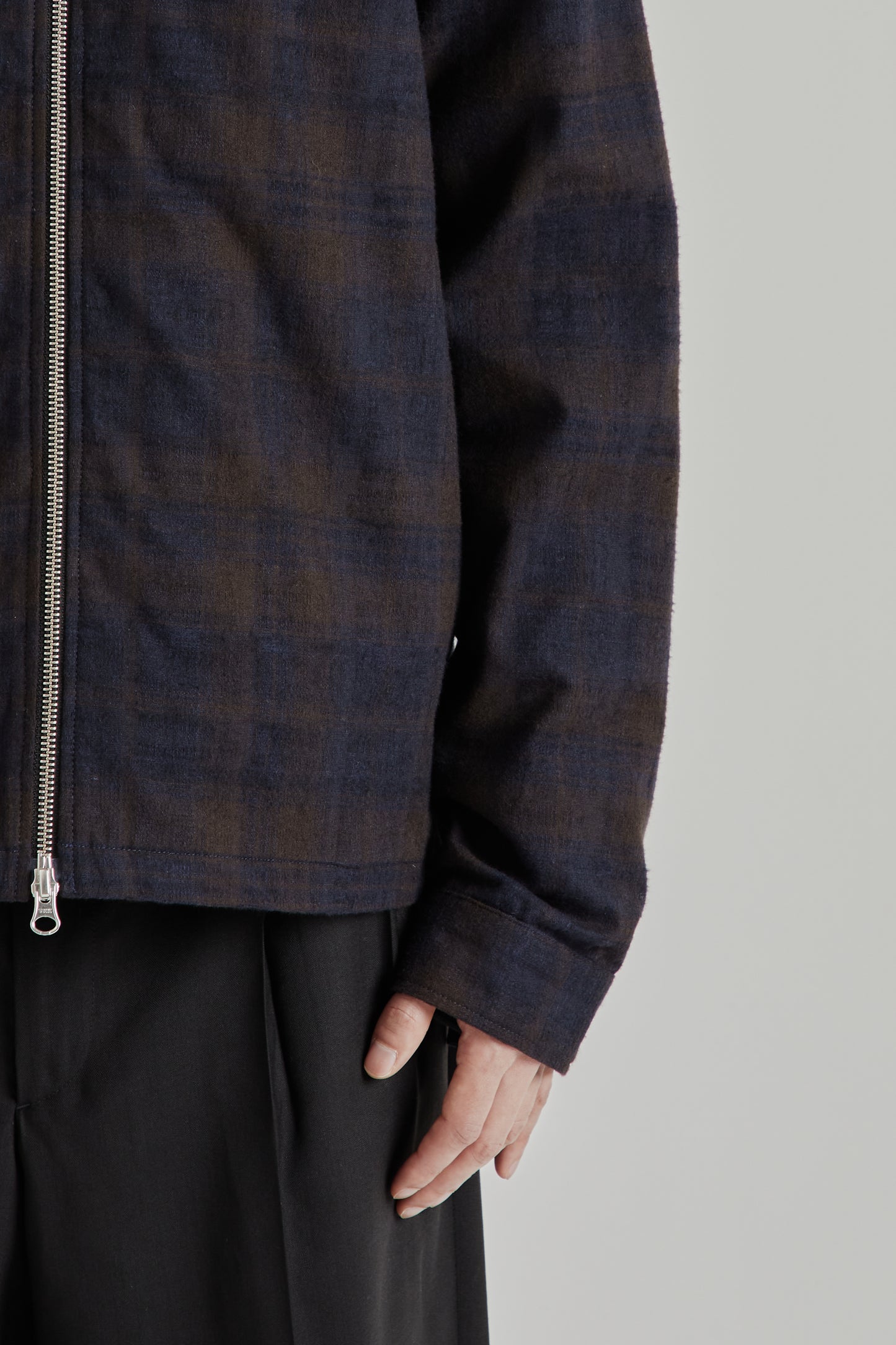 Another Aspect SS26 Another Overshirt 3.0 Navy Brown Check 2071