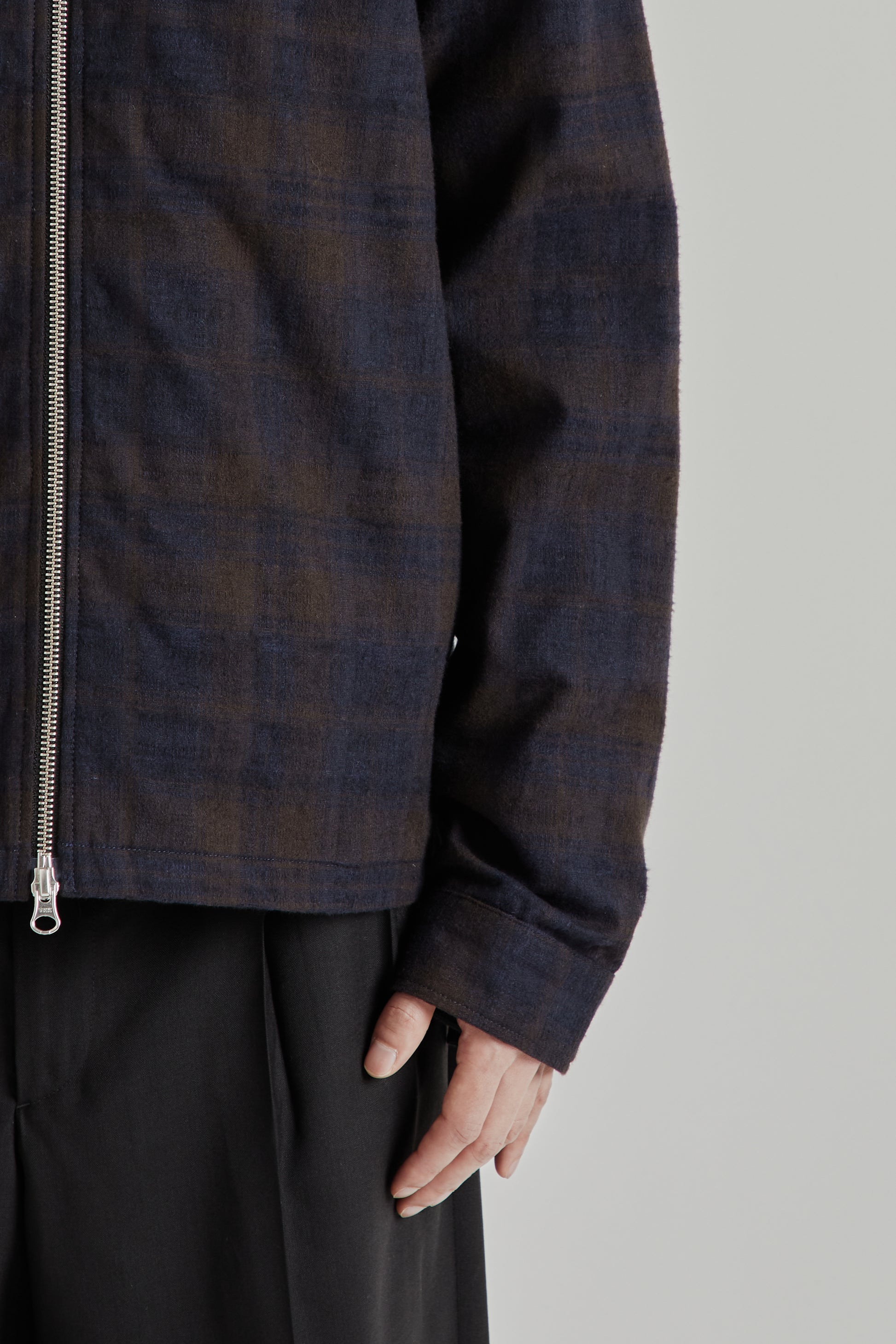 Another Aspect SS26 Another Overshirt 3.0 Navy Brown Check 2071