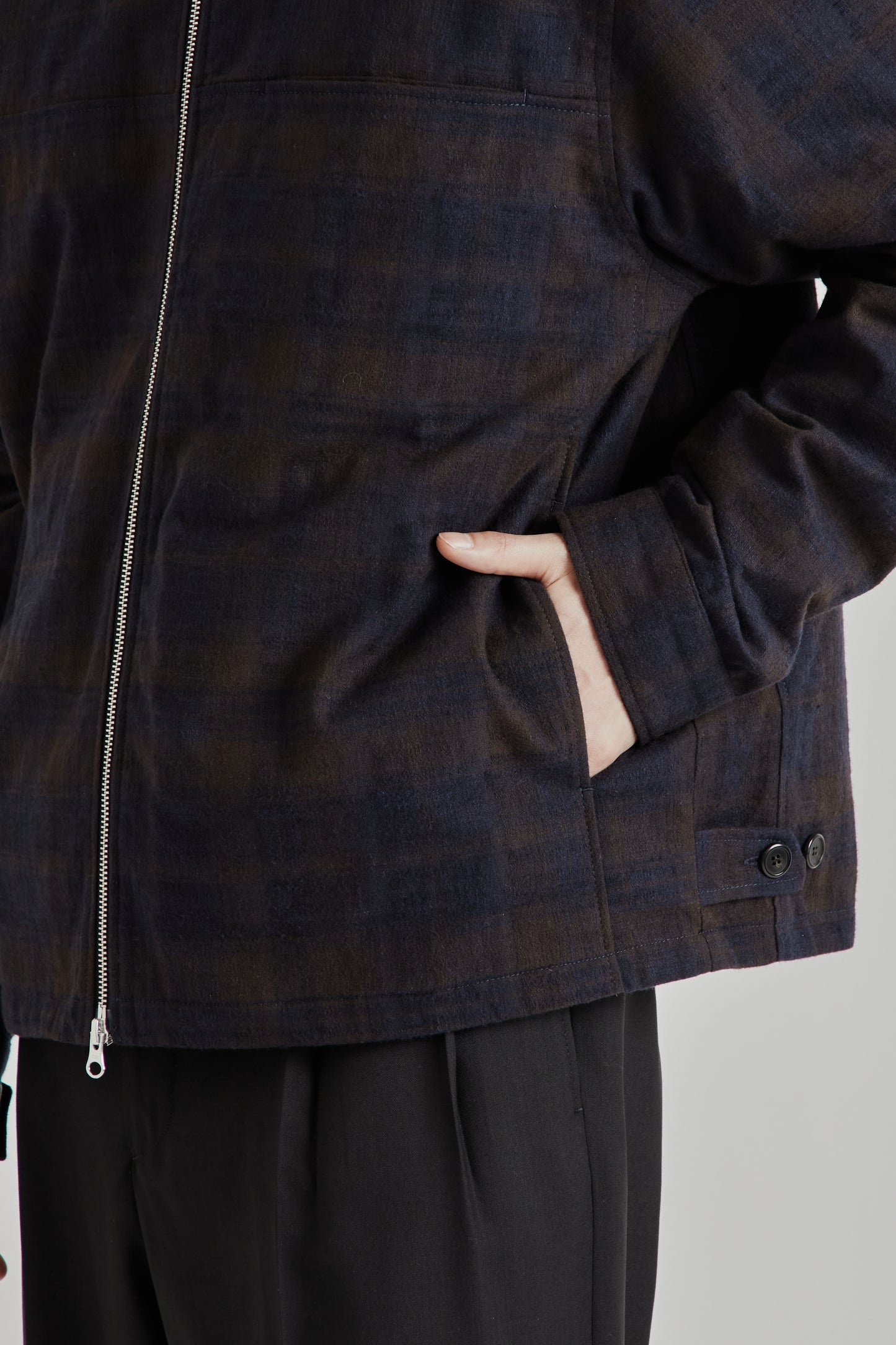 Another Aspect SS26 Another Overshirt 3.0 Navy Brown Check 2072