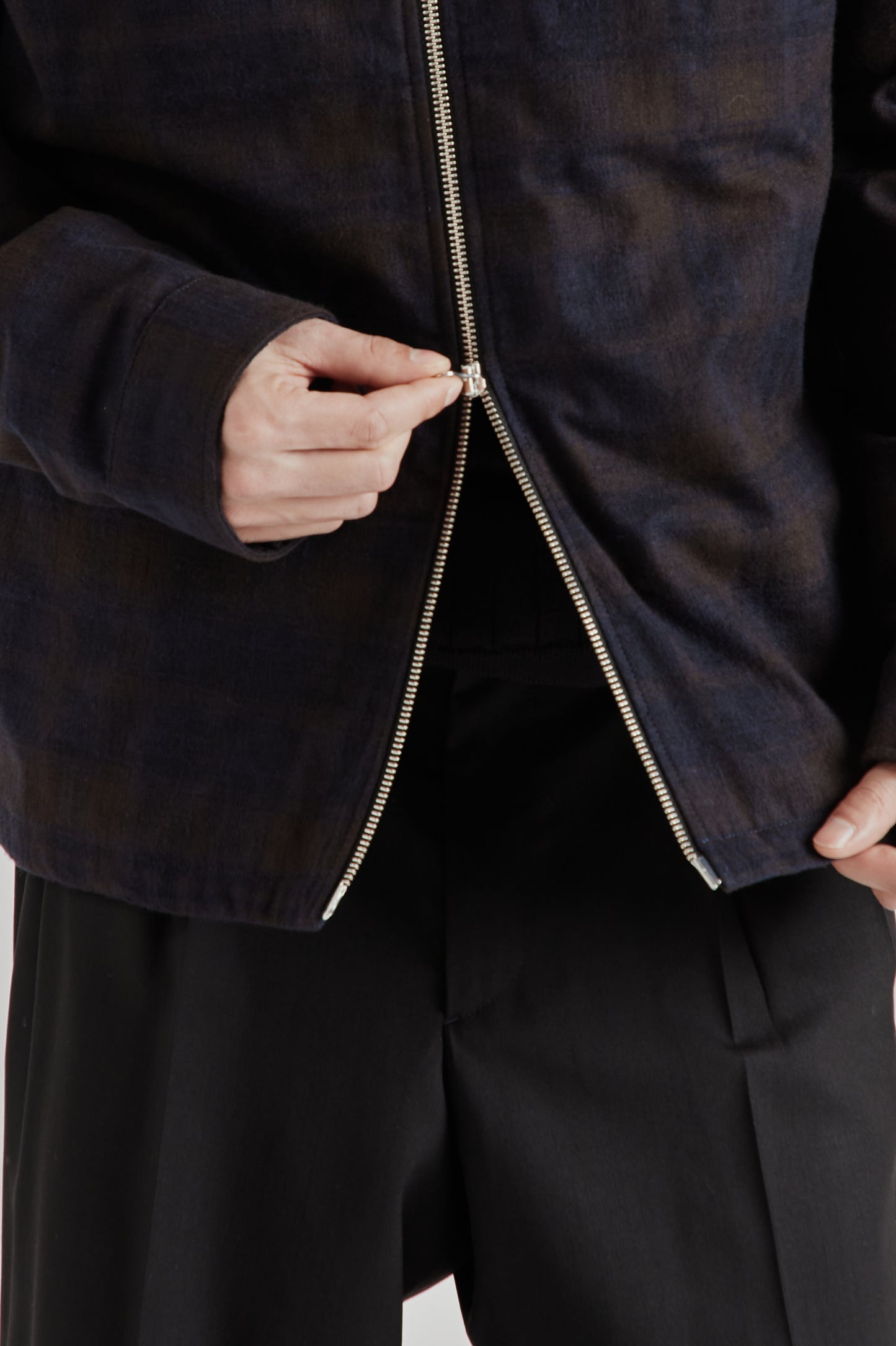 Another Aspect SS26 Another Overshirt 3.0 Navy Brown Check 2074