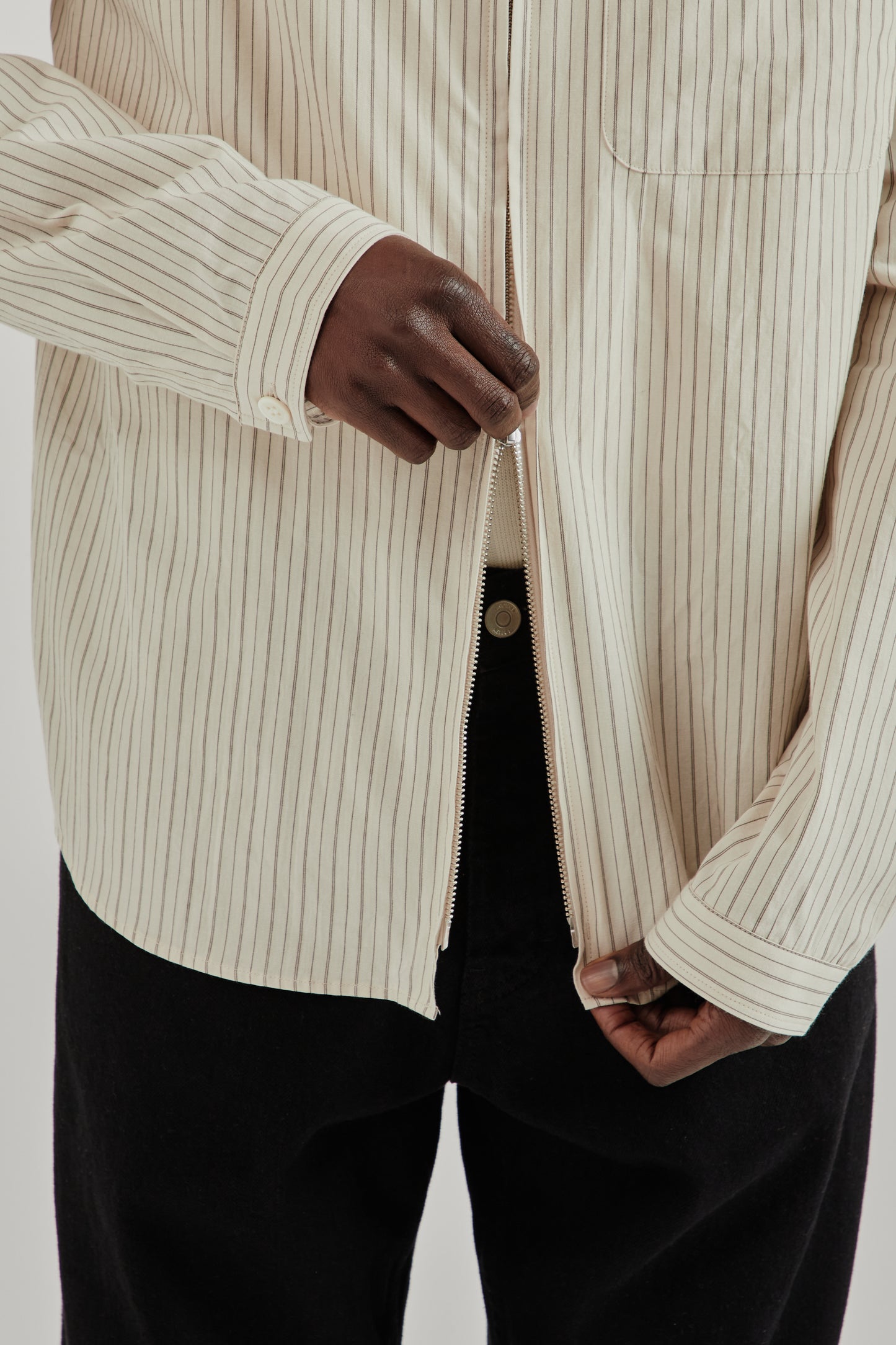 Another Aspect SS26 Another Zip Shirt 1.0 JPN Cream1132