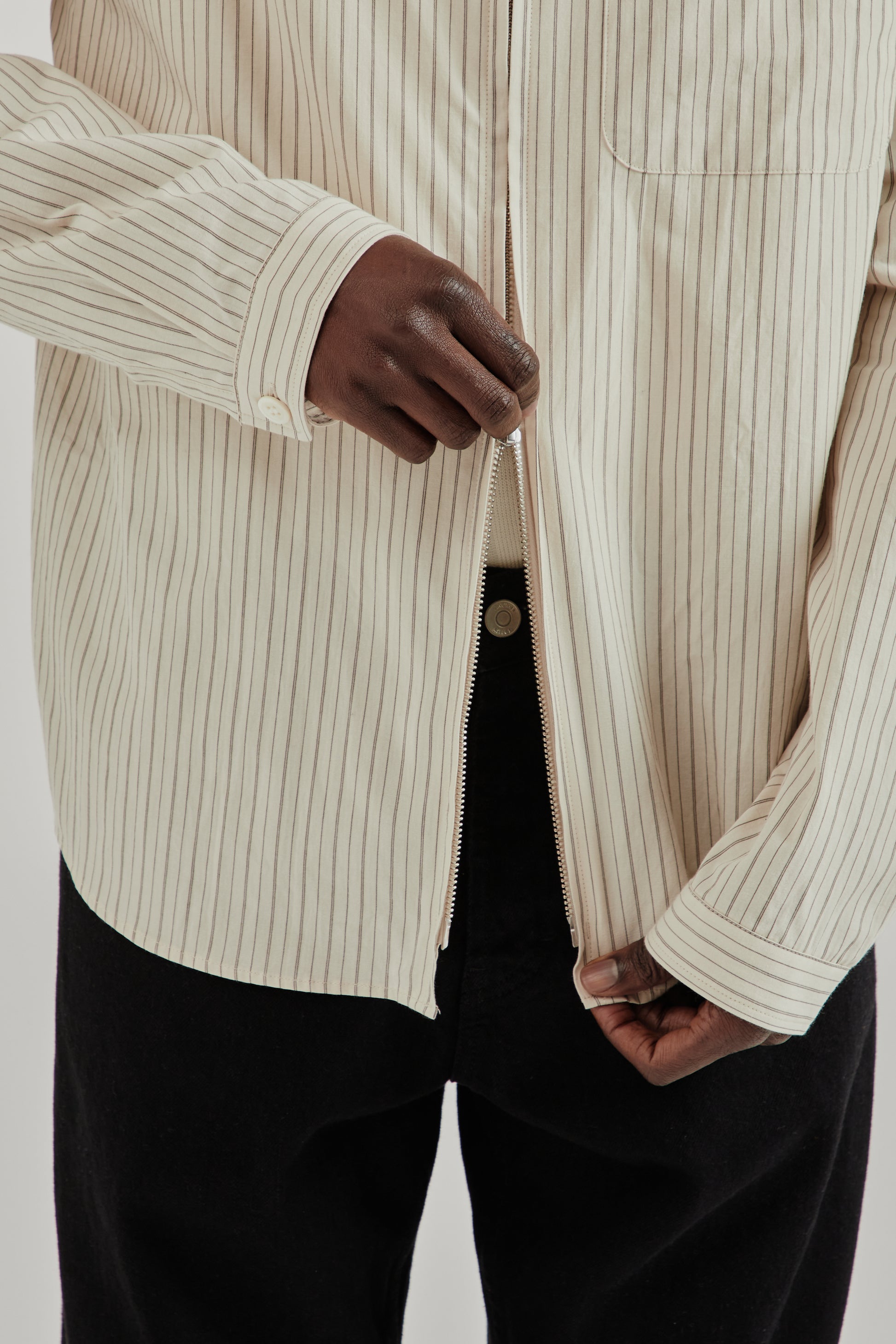 Another Aspect SS26 Another Zip Shirt 1.0 JPN Cream1132