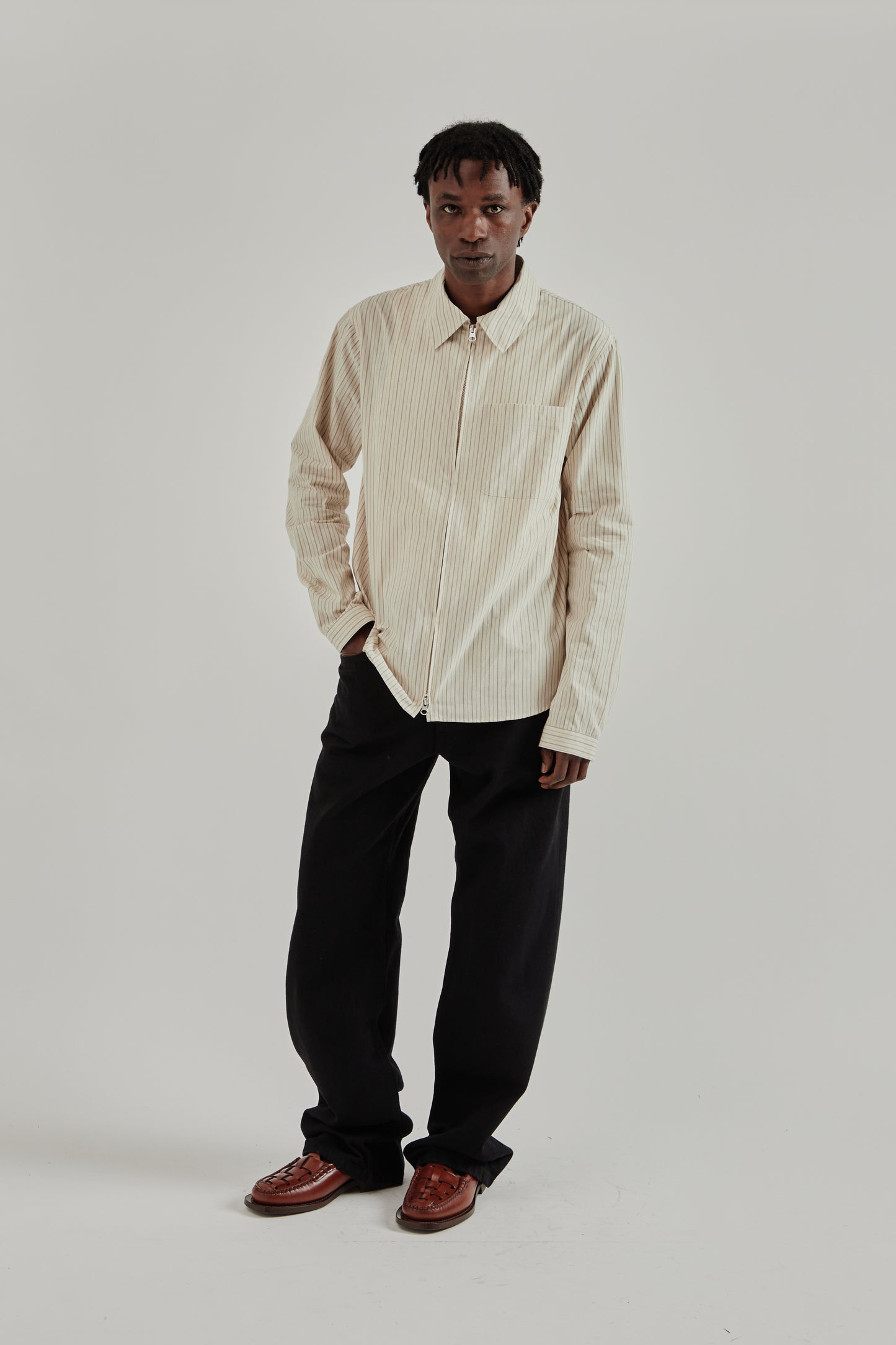 Another Aspect SS26 Another Zip Shirt 1.0 JPN Cream1134